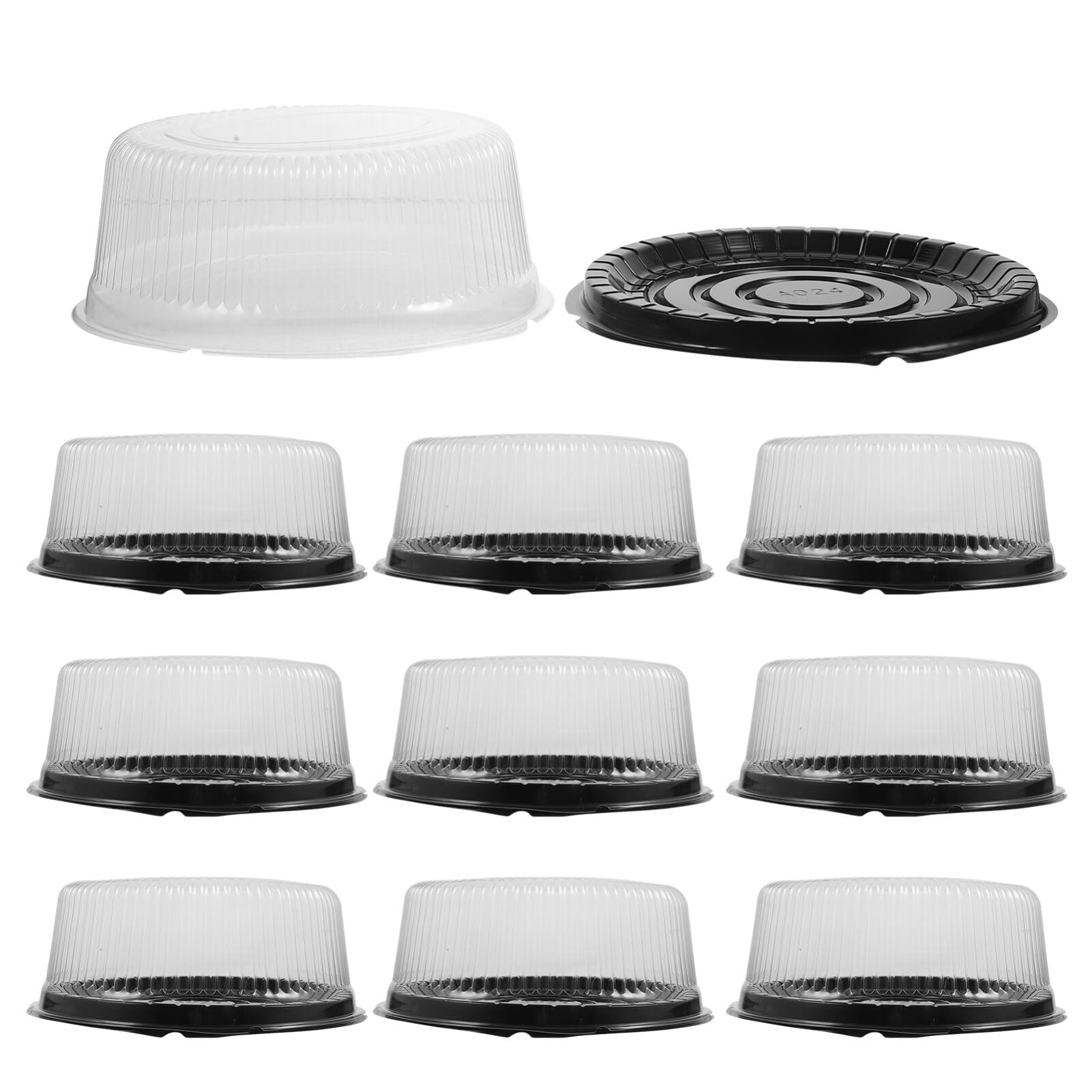 10-Pack 8-Inch Round Disposable Cake Containers with Dome Lids & Cake Boards - Perfect for Mousse Cakes, Pies, Desserts - Ideal for Bakeries, Parties & Catering Events