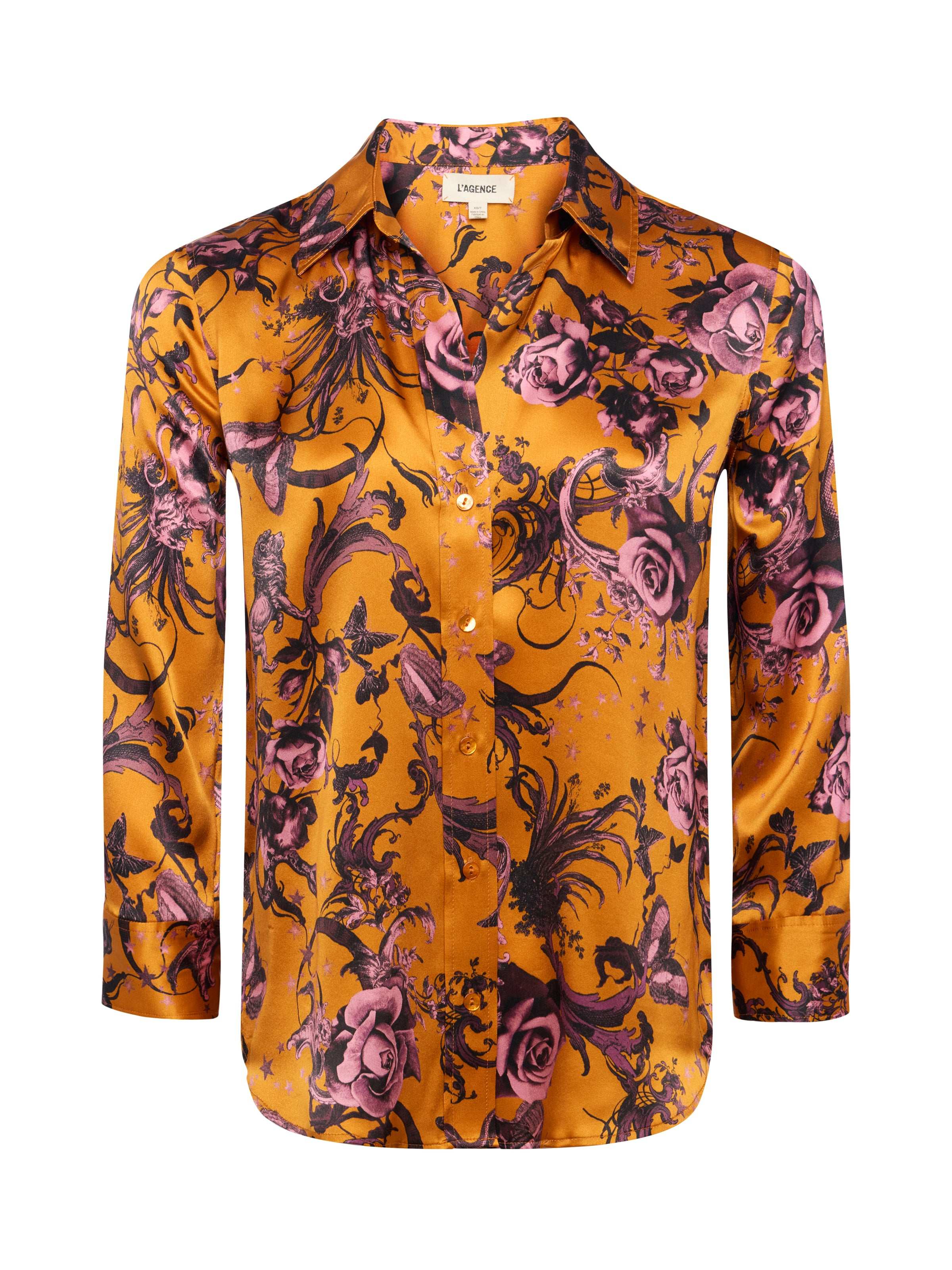 Dani Silk Blouse for Women - Elegant Long Sleeve Button Down Shirt - Soft & Breathable Silk Blouse for Office, Party & Special Occasions