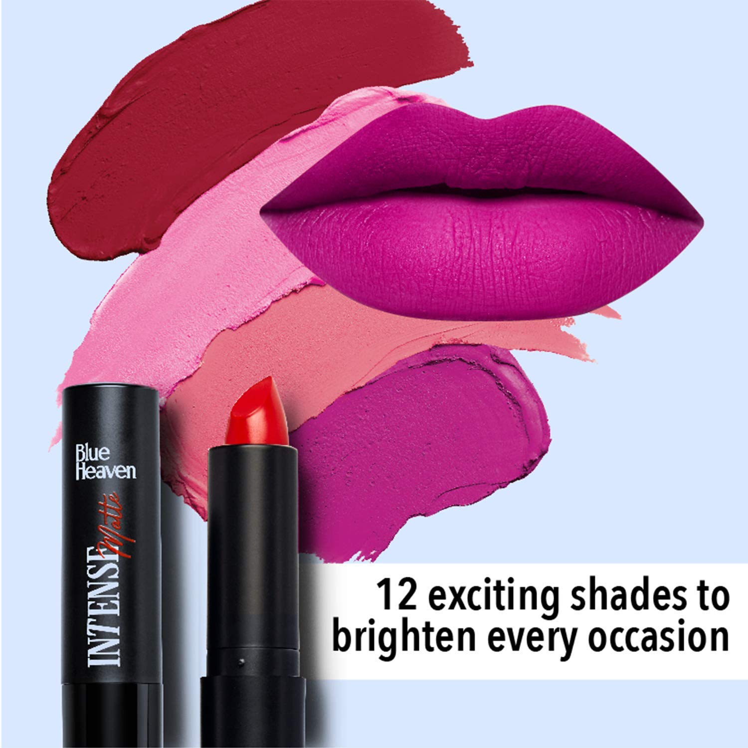 Blue Heaven Intense Matte Lipstick - Chocolate Swirl #307 (4g) | Long-Lasting, Highly Pigmented Lip Color for Everyday Wear & Special Occasions