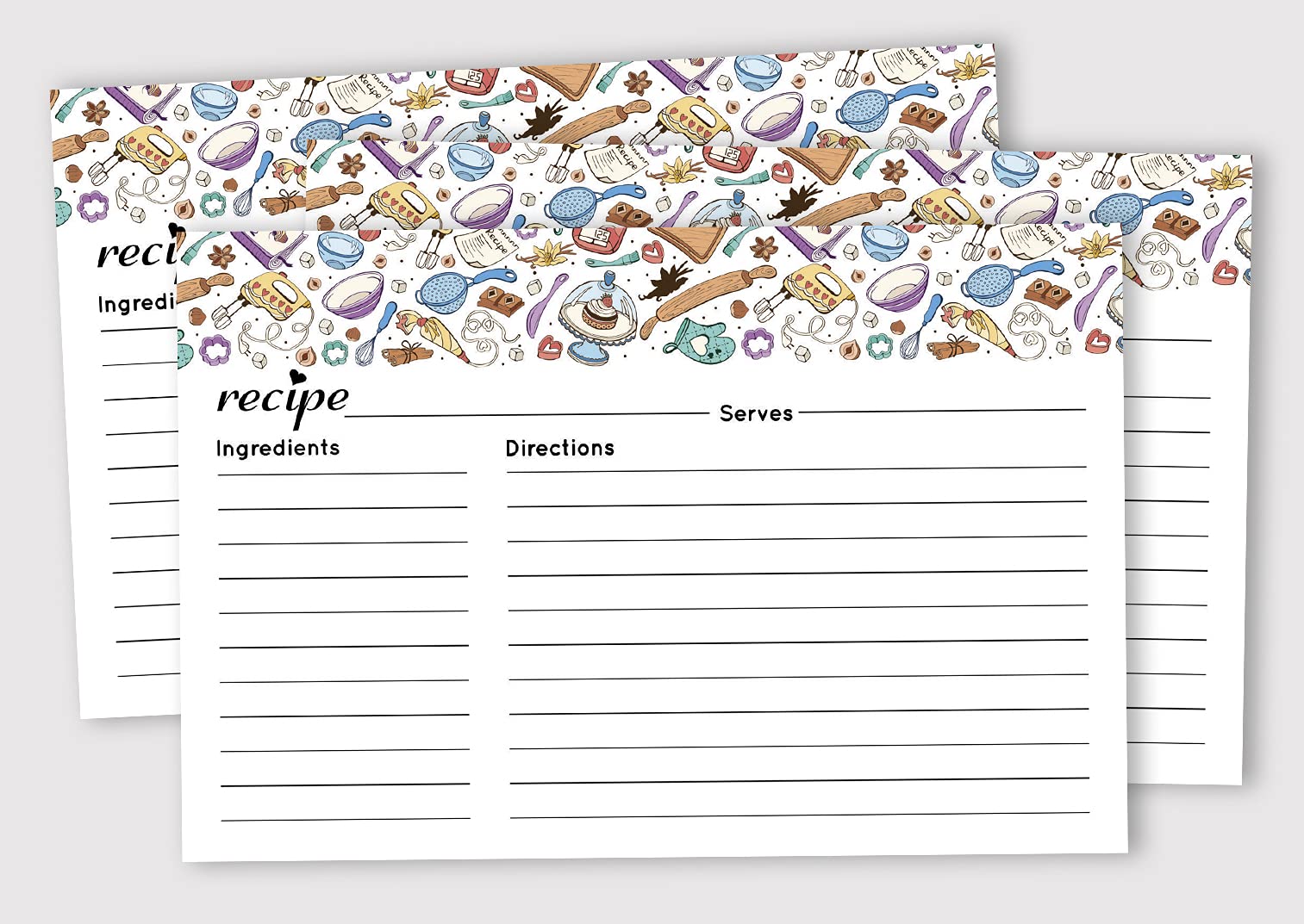 6x4 Inch Single-Sided Recipe Cards - Pack of 50 White Baking Recipe Cards for Wedding, Bridal Shower & Baby Shower - Perfect for Organizing, Gifting & Handwritten Recipes
