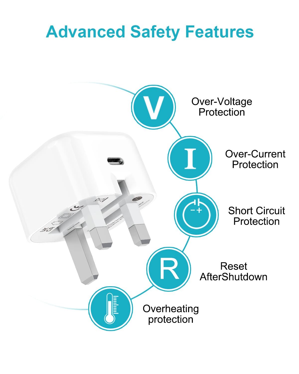 Apple MFi Certified 20W Fast Charger Plug & 2M Lightning Cable - USB C Charger for iPhone 14 Pro Max/Plus/13/12/11/XS/X/8 & iPad | Perfect for Home, Office & Travel Charging