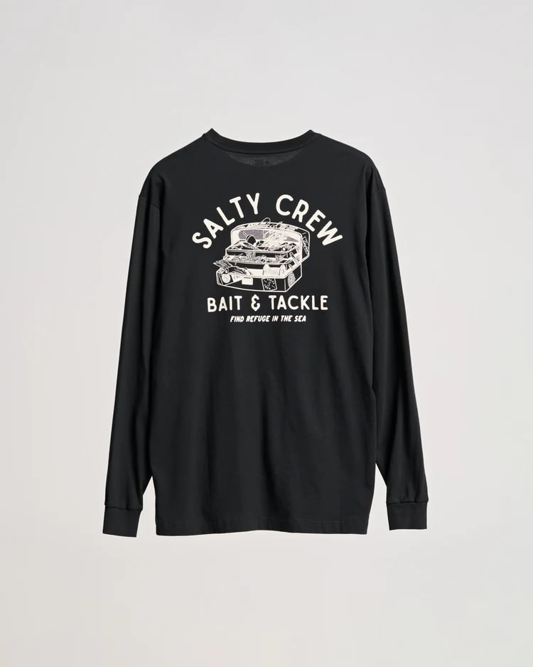 Salty Crew Bait & Tackle Standard Long Sleeve T-Shirt for Men - Fishing & Outdoor Activities Shirt - Comfortable Casual Wear for Anglers & Boat Crew