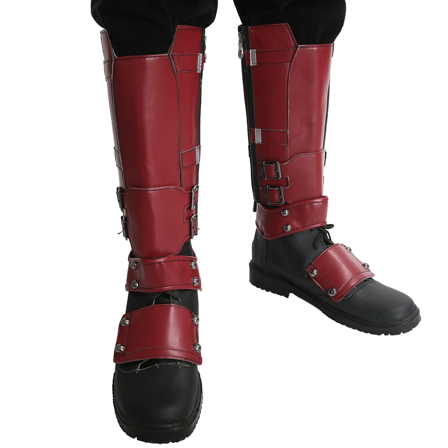 Xcoser Men's Wade Knee High Boots - Cosplay Costume Shoes with Zipper for Steampunk, LARP & Halloween Costume Accessories