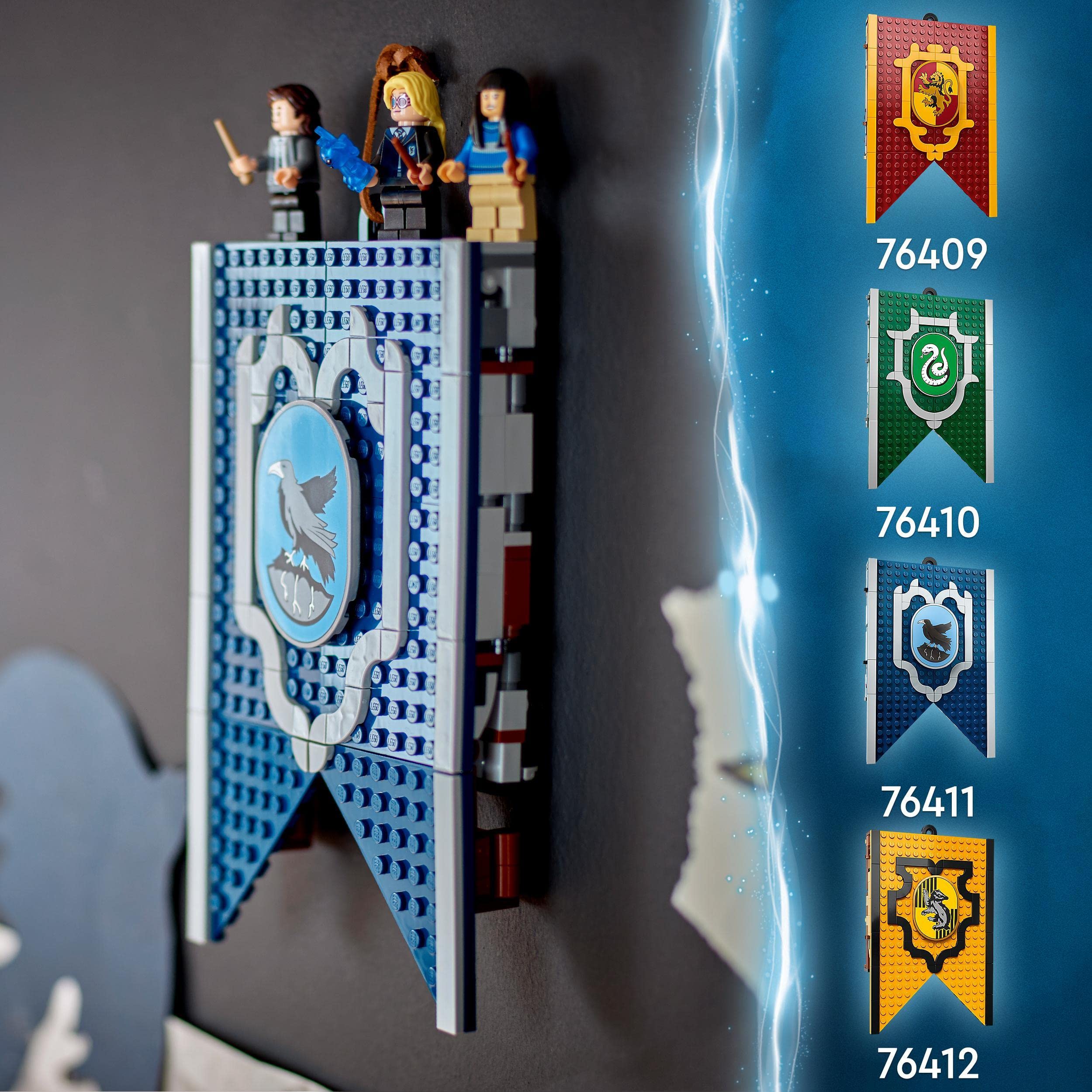 LEGO 76411 Harry Potter Hogwarts House Crest - Ravenclaw Building Set with 3 Minifigures & Diadem, Wall Decor for Common Room, Wizarding World Collectible Toy for Kids & Adults - Perfect for Harry Potter Fans, Room Decor and Gift Giving