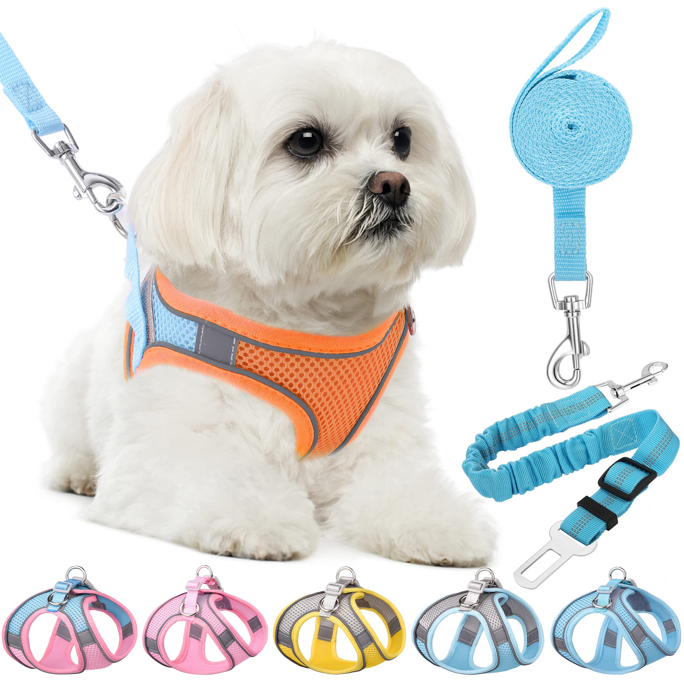 HPETHF Adjustable No-Pull Dog Harness & Leash Set - Soft Breathable Mesh Vest for Small/Medium Dogs & Cats - Perfect for Walking, Training & Outdoor Adventures
