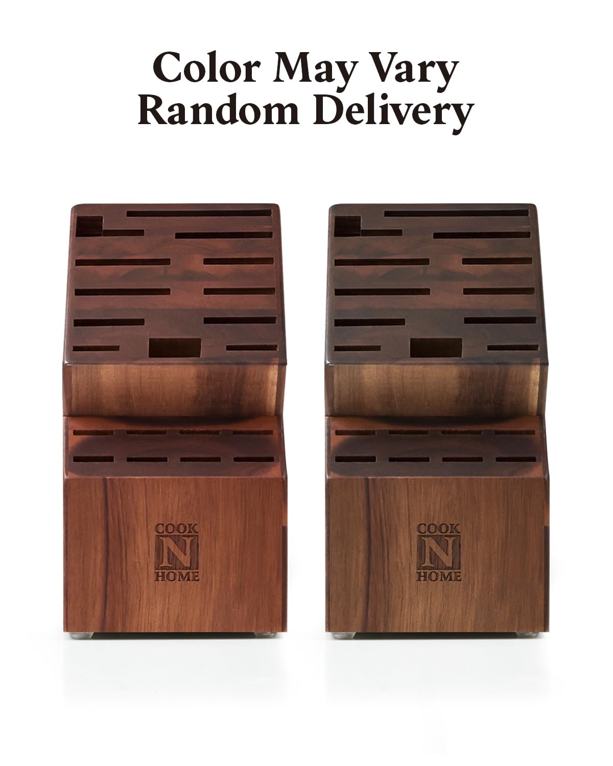 Cook N Home 20-Slot Acacia Wood Knife Block - Universal Countertop Knife Holder & Butcher Block Stand for Kitchen Storage | Perfect for Chefs, Home Cooks & Kitchen Organization