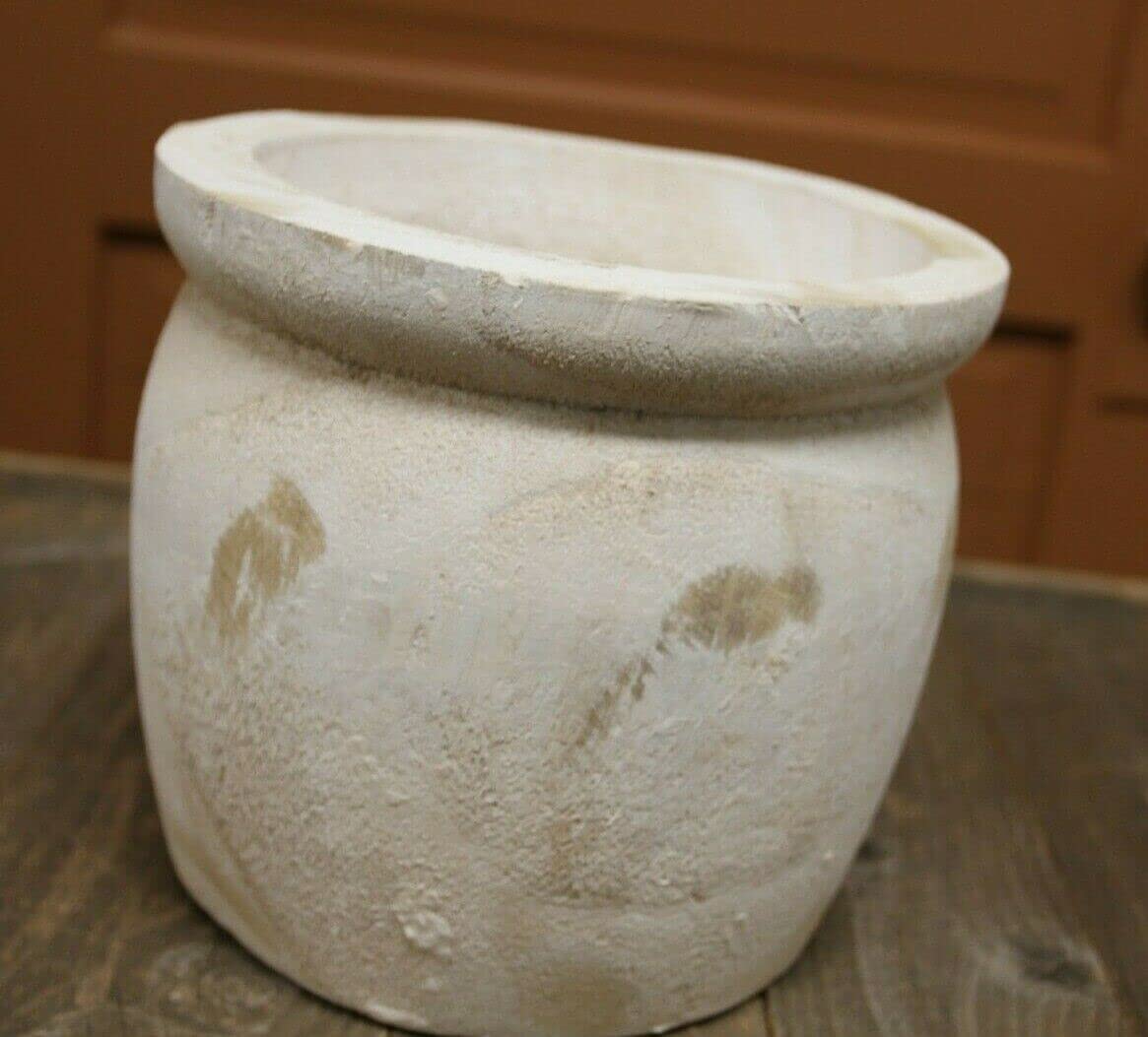 Pack of 3 Hand-Carved Wooden Pots - Rustic Coastal Wedding Tabletop Centerpieces for Beach, Farmhouse & Boho Decor