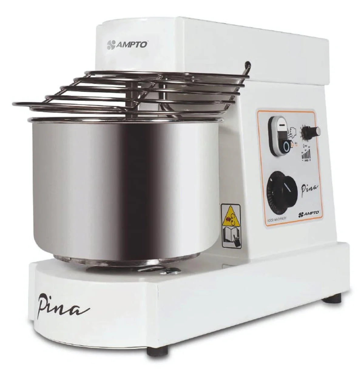 AMPTO 7 Quart Countertop Spiral Mixer with Variable Speed - Perfect for Baking, Dough Kneading & Pastry Making in Home & Commercial Kitchens