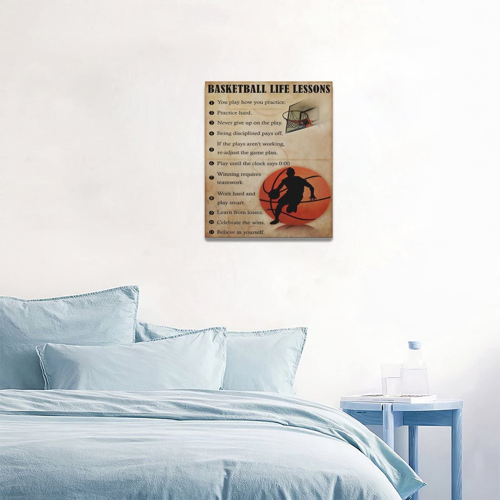 Basketball Wall Art - Motivational Canvas Print for Gym & Room Decor