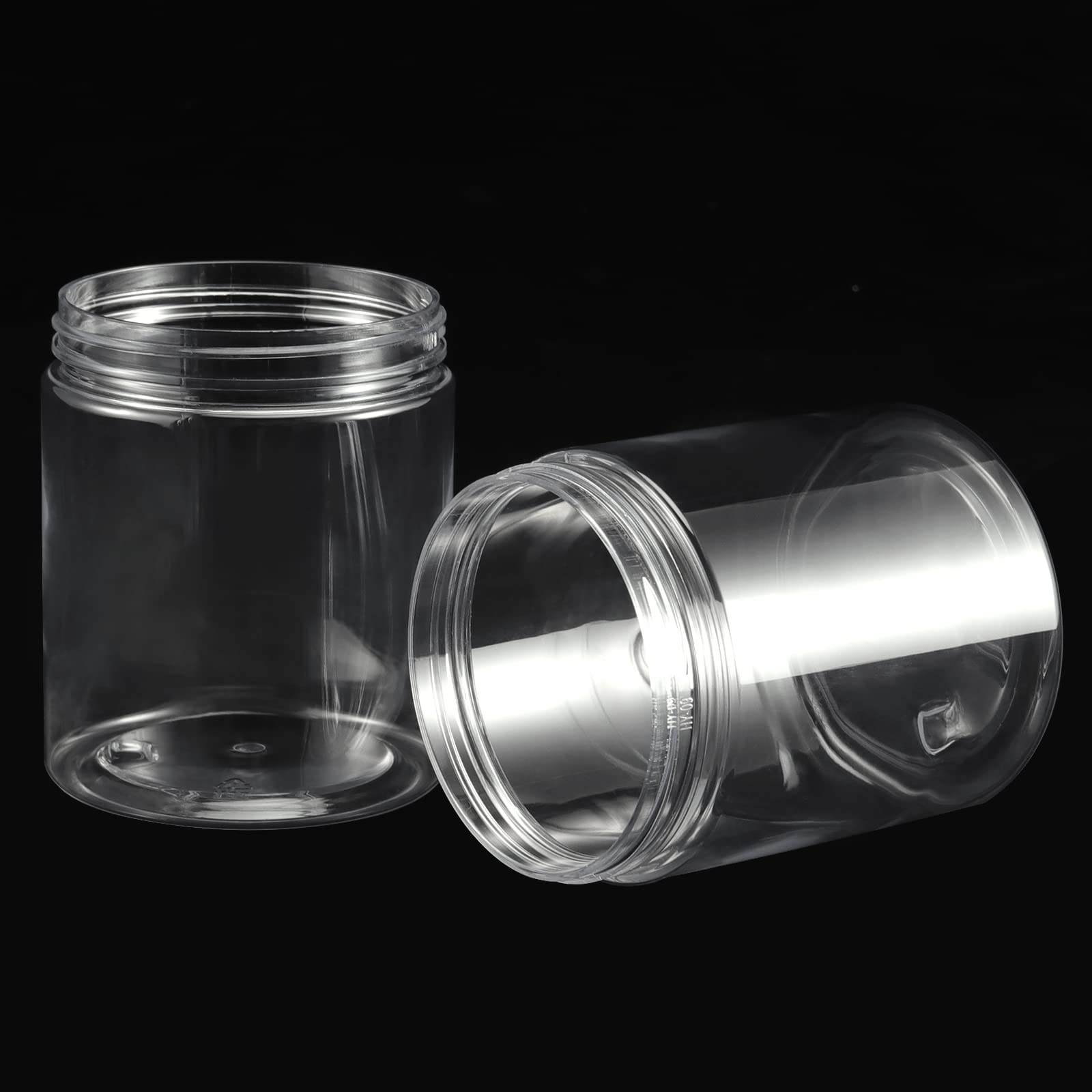 46 Pack 8 OZ Clear Plastic Jars with Lids - BPA Free Empty Slime Storage Containers, Cosmetic Jars for DIY Slime Making, Beauty Products, Food Storage | Perfect for Crafting, Organizing & Home Use