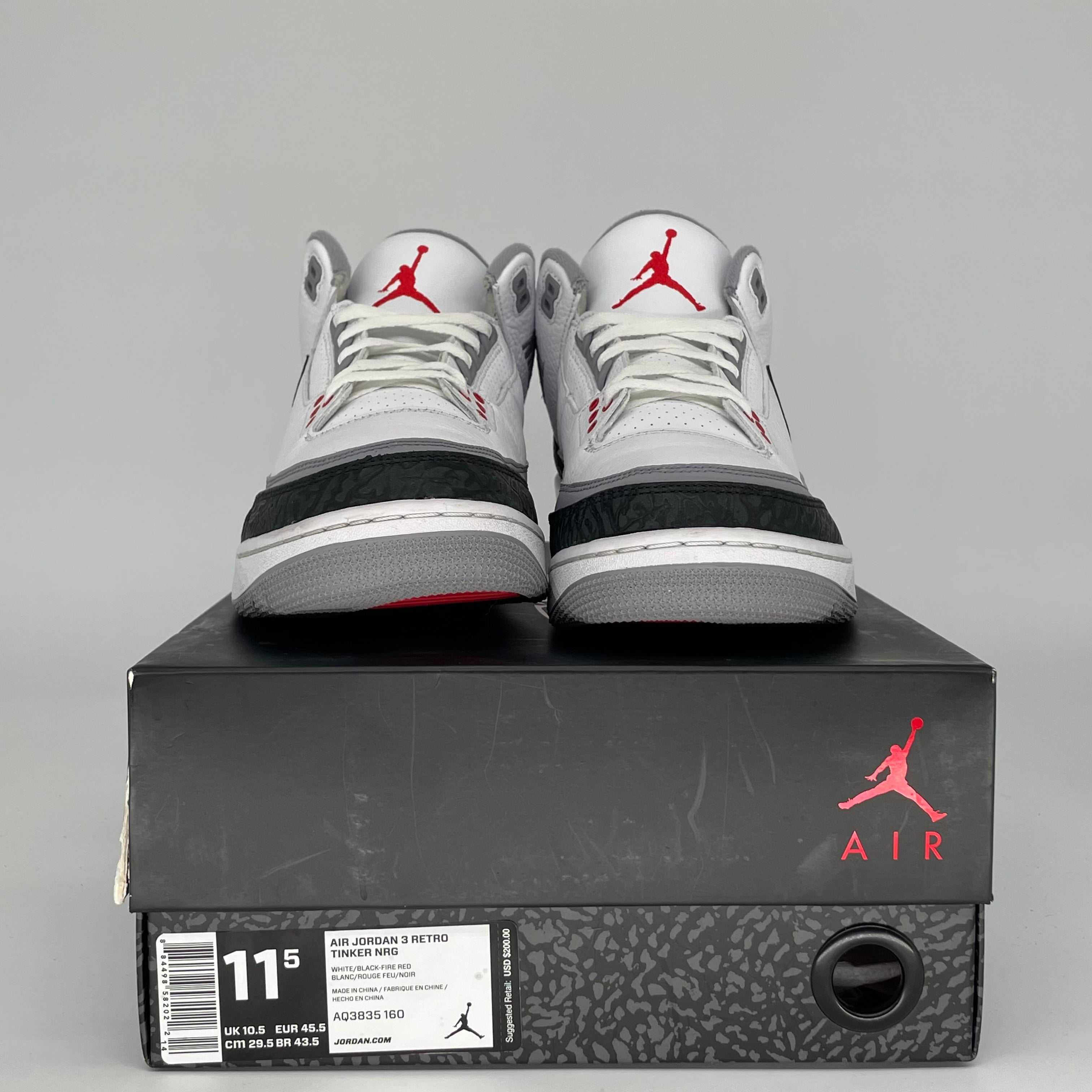AIR JORDAN 3 Tinker Hatfield Sneakers Men's Size 11.5 - AQ3835-160 | Retro Basketball Shoes for Running, Gym & Streetwear Fashion