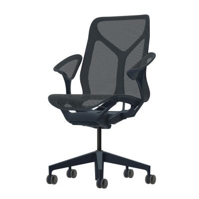 Herman Miller Cosm Mid Back Office Chair with Leaf Arms in Graphite - Ergonomic Design for Home & Office Workspaces, Gaming, and Study Comfort