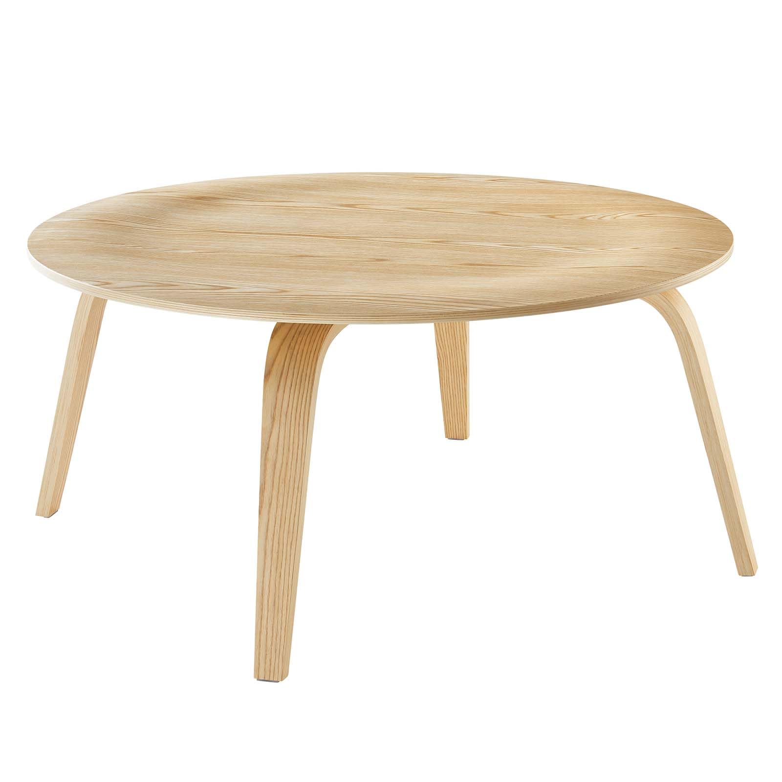 Modway Natural Plywood Coffee Table - Modern & Stylish Living Room Furniture for Small Spaces & Apartments