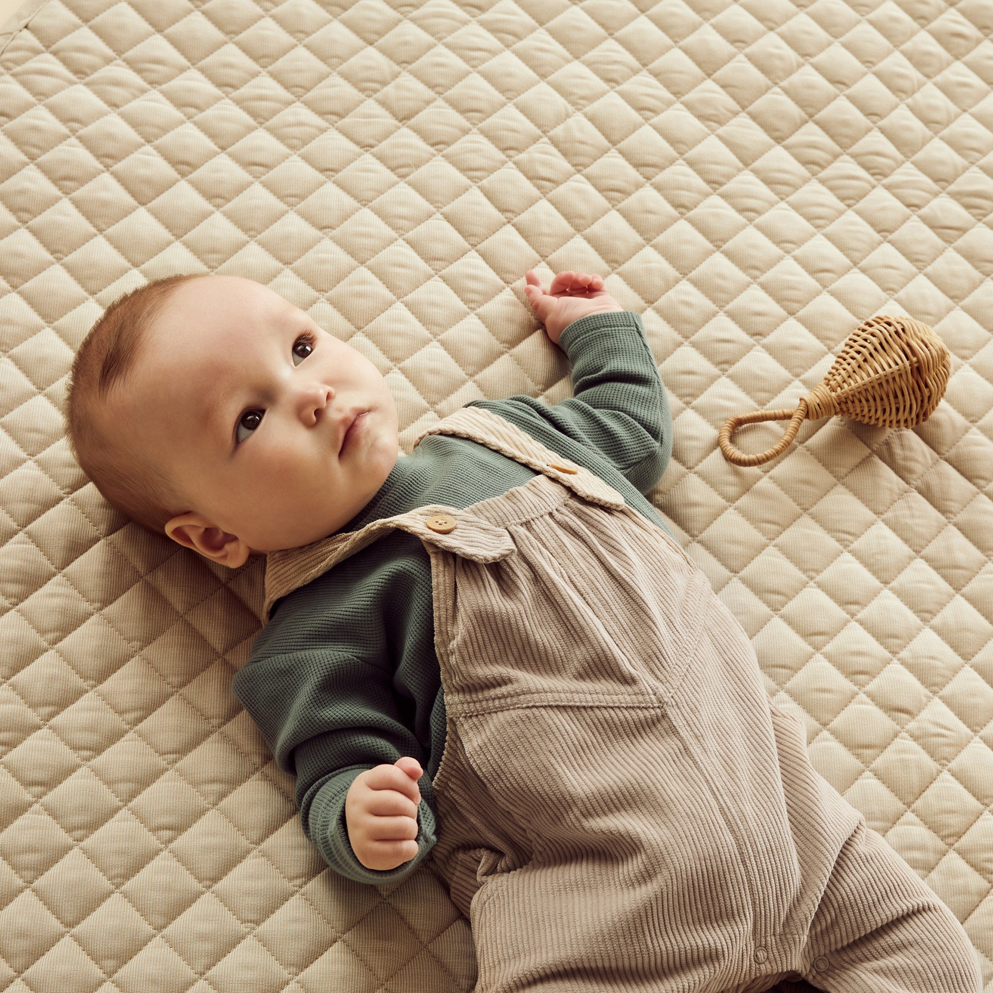 Organic Cotton Sand-Colored Cord Overalls - Durable & Stylish for Farm Work, Gardening & Casual Wear