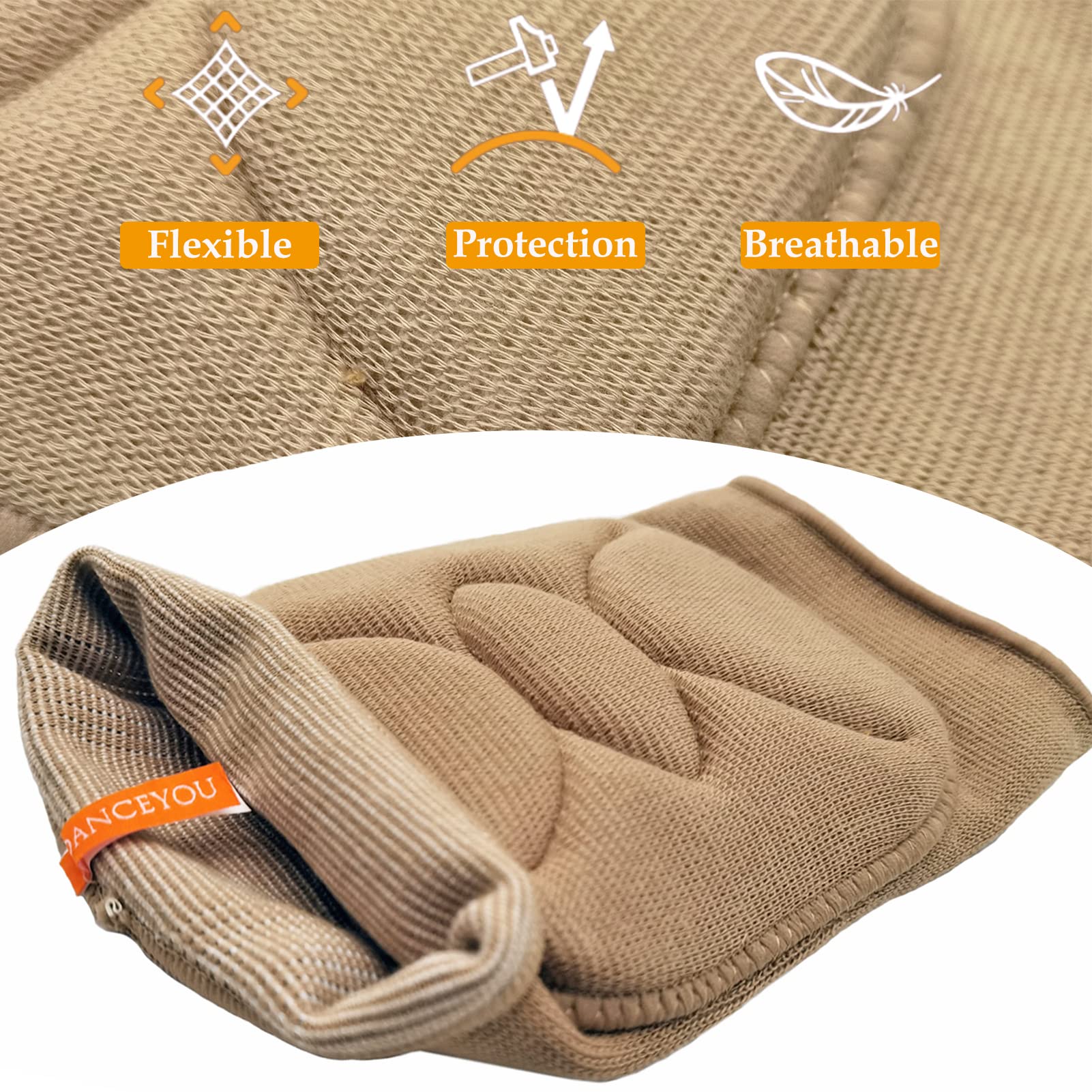 DANCEYOU Thick Soft Sponge Knee Pads for Volleyball, Football, Yoga, Running & Pole Dance - Protective Knee Brace for Teens & Adults - Ideal for Sports, Workouts & Dance Practice