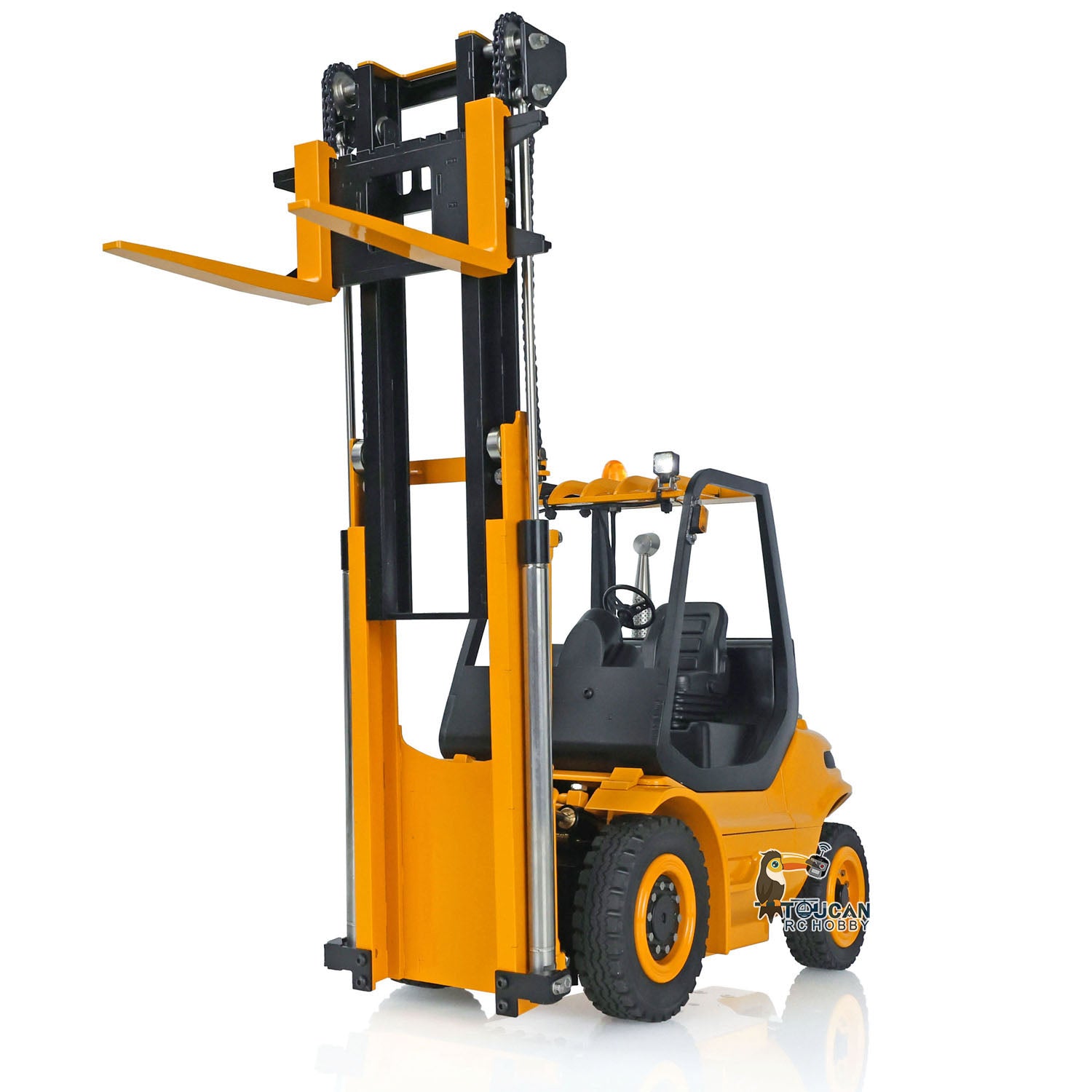 1/14 Scale Metal LESU Assembled & Painted RC Forklift Truck - RTR with Light, Sound, Motor, Servo & ESC - Includes Flysky FS Transmitter & Receiver - Perfect for Indoor/Outdoor RC Hobby, Construction Site Play & Collectors Display