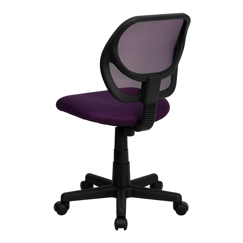 Ergonomic FLASH Neri Low Back Mesh Office Chair with Swivel Base & Curved Square Back - Breathable Mesh Task Chair for Home Office, Gaming & Workspaces