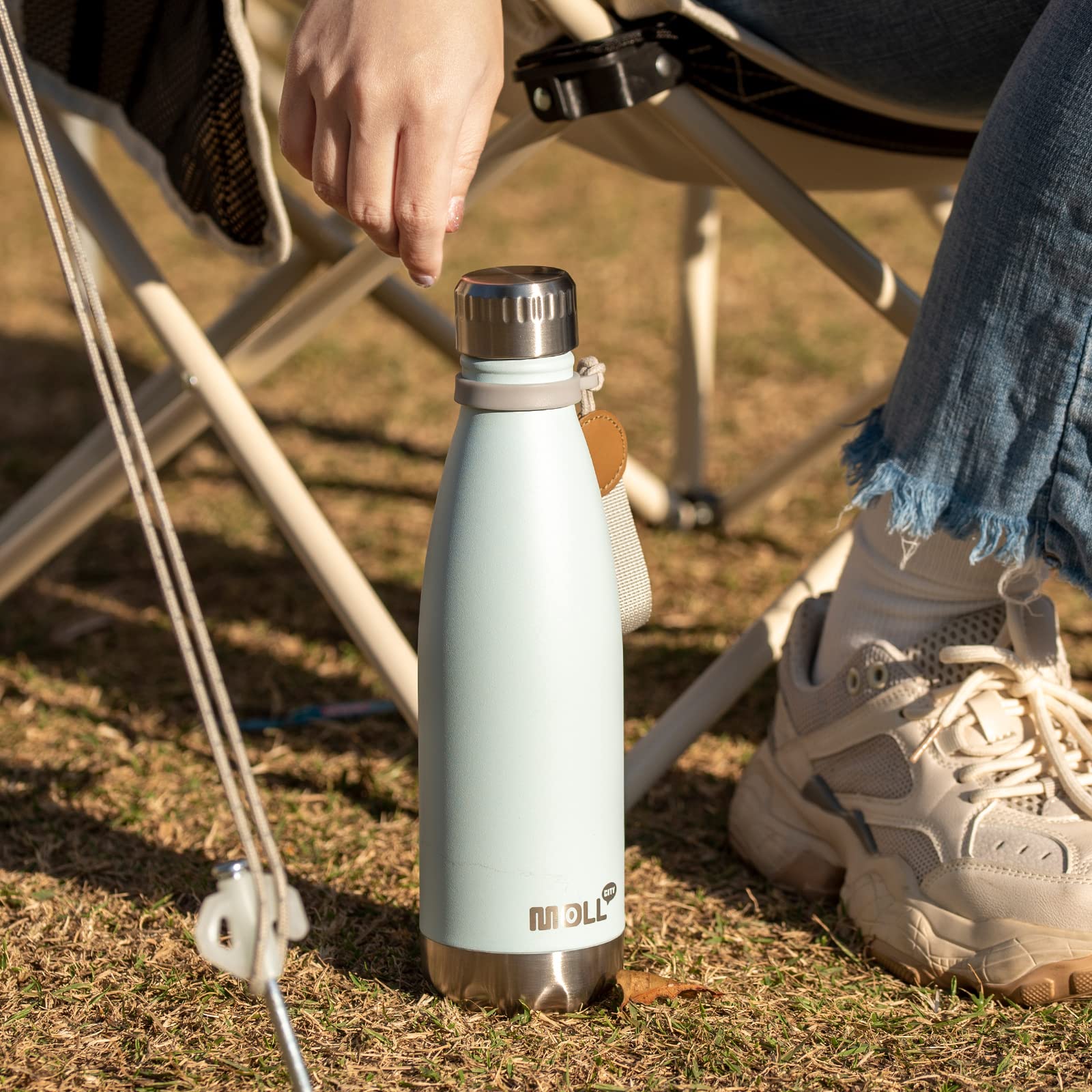 Kids Stainless Steel Water Bottle 9oz - Leak Proof Vacuum Insulated for School, Travel & Sports (Baby Blue)