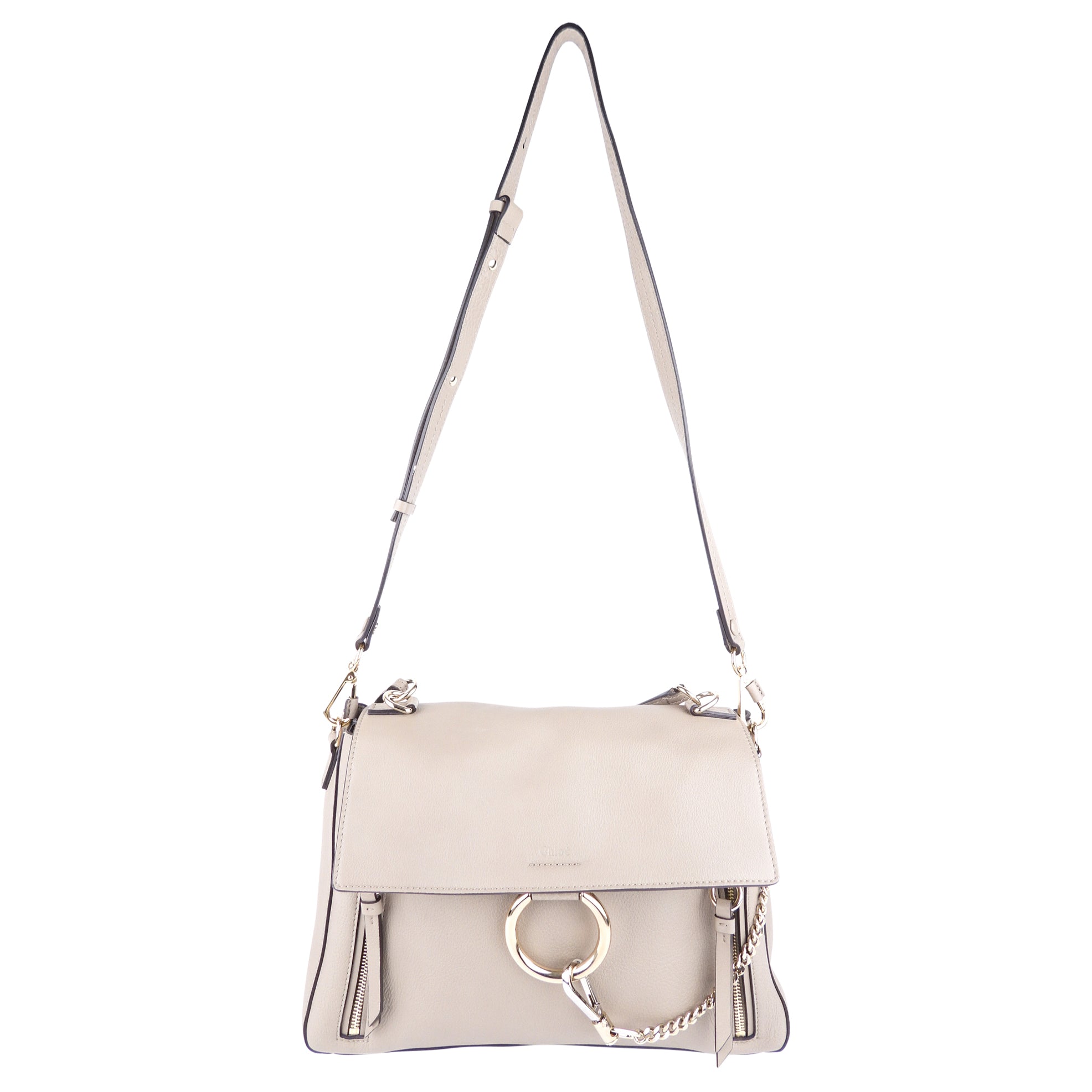 Chloe Medium Faye Day Shoulder Bag in Grey Calfskin - Two-Way Carry for Women | Perfect for Work, Travel & Everyday Use