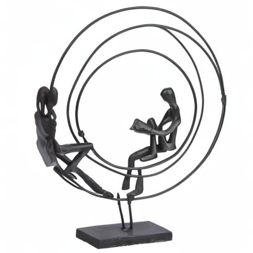Handcrafted Brown Iron Sculpture - 24.5 cm Tall - Elegant Home & Office Decor - Perfect for Living Room, Garden, or Gift