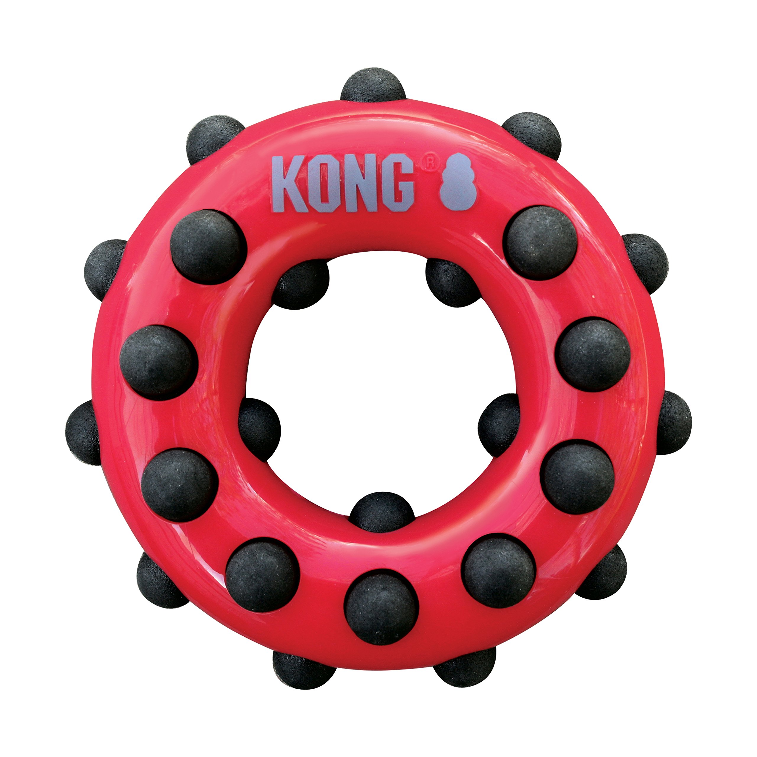 KONG Dotz Circle Interactive Dog Toy for Large Dogs - Durable Chew Toy for Aggressive Chewers, Fetch & Tug of War Play - Perfect for Indoor & Outdoor Activities