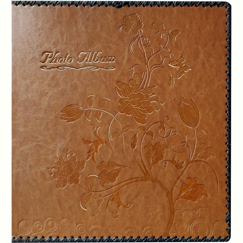 Premium Leather Photo Album Book - Holds 3x5, 4x6, 5x7, 6x8 & 8x10 Pictures - Perfect for Wedding, Family & Travel Memories Preservation