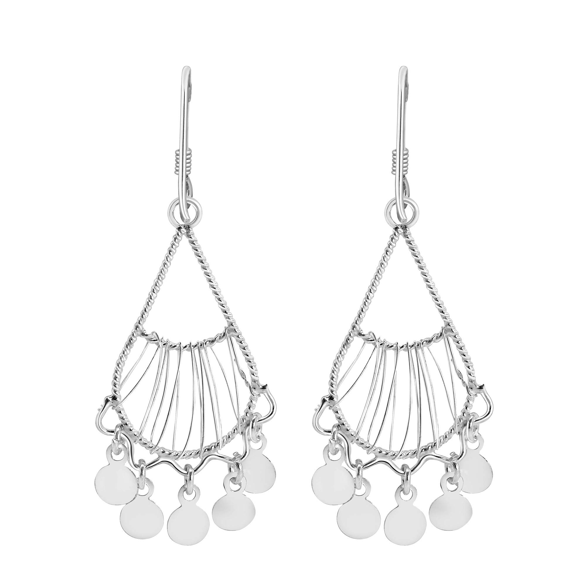 Elegant Teardrop Chandelier .925 Sterling Silver Dangle Earrings for Women - Perfect for Weddings, Parties & Evening Events