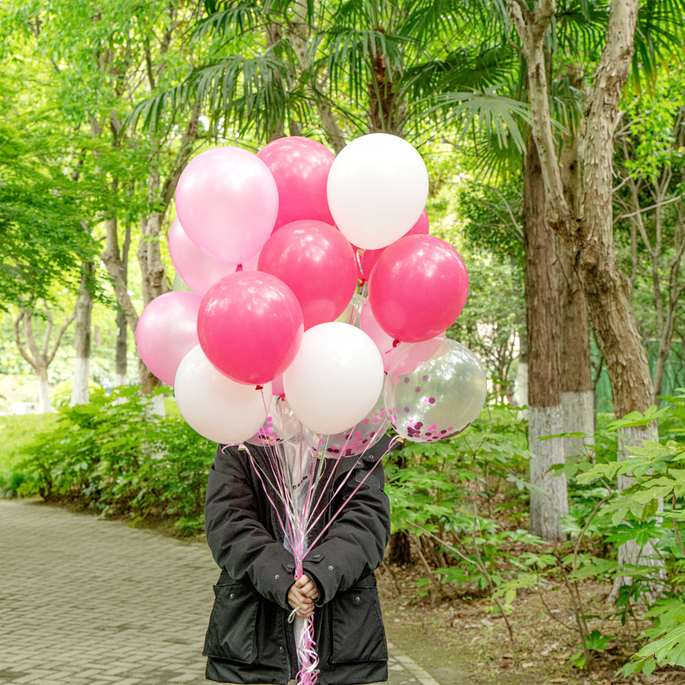 Balloonify Pink Confetti Balloon Set - 20 Pieces Party Decorations for Birthdays, Weddings & Baby Showers - 1 Count Box