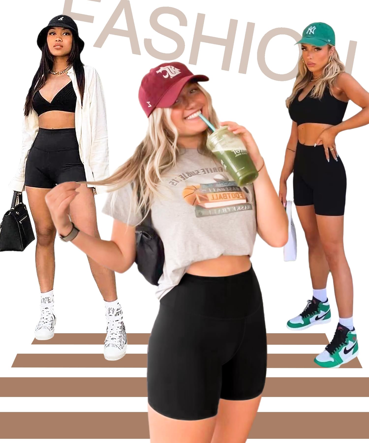FULLSOFT High Waisted Biker Shorts for Women - 5 Inch Tummy Control Workout Shorts for Running, Yoga, Gym & Fitness | Comfortable Athletic Shorts for Women's Activewear