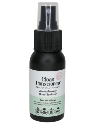 Clean Conscience Aromatherapy Relax & Recharge Hand Sanitizer 50ml - Natural Essential Oil Sanitizing Gel for Stress Relief, Travel & Office Use