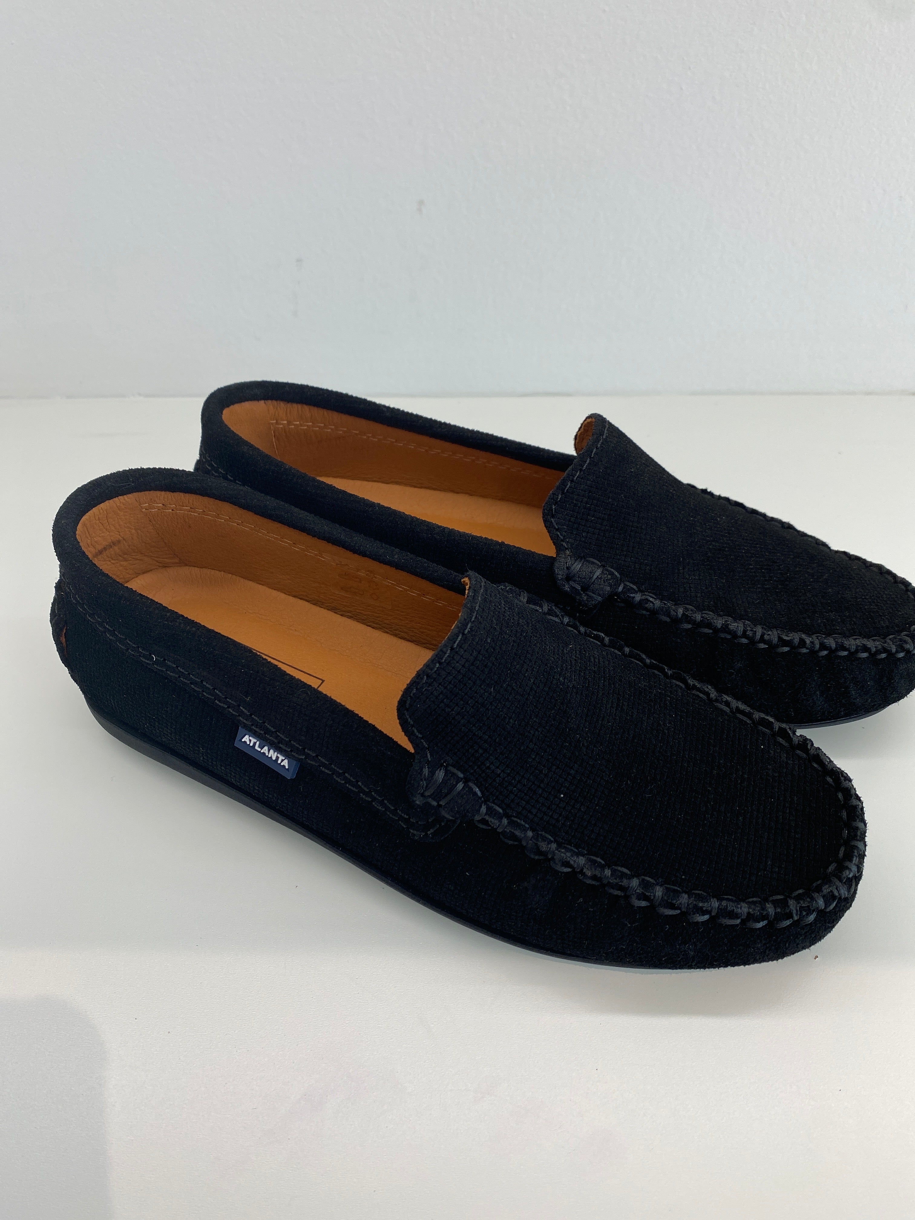 Men's Atlanta Black Twill Loafers - Comfortable Moccasin Style Slip-On Shoes for Business Casual & Office Wear