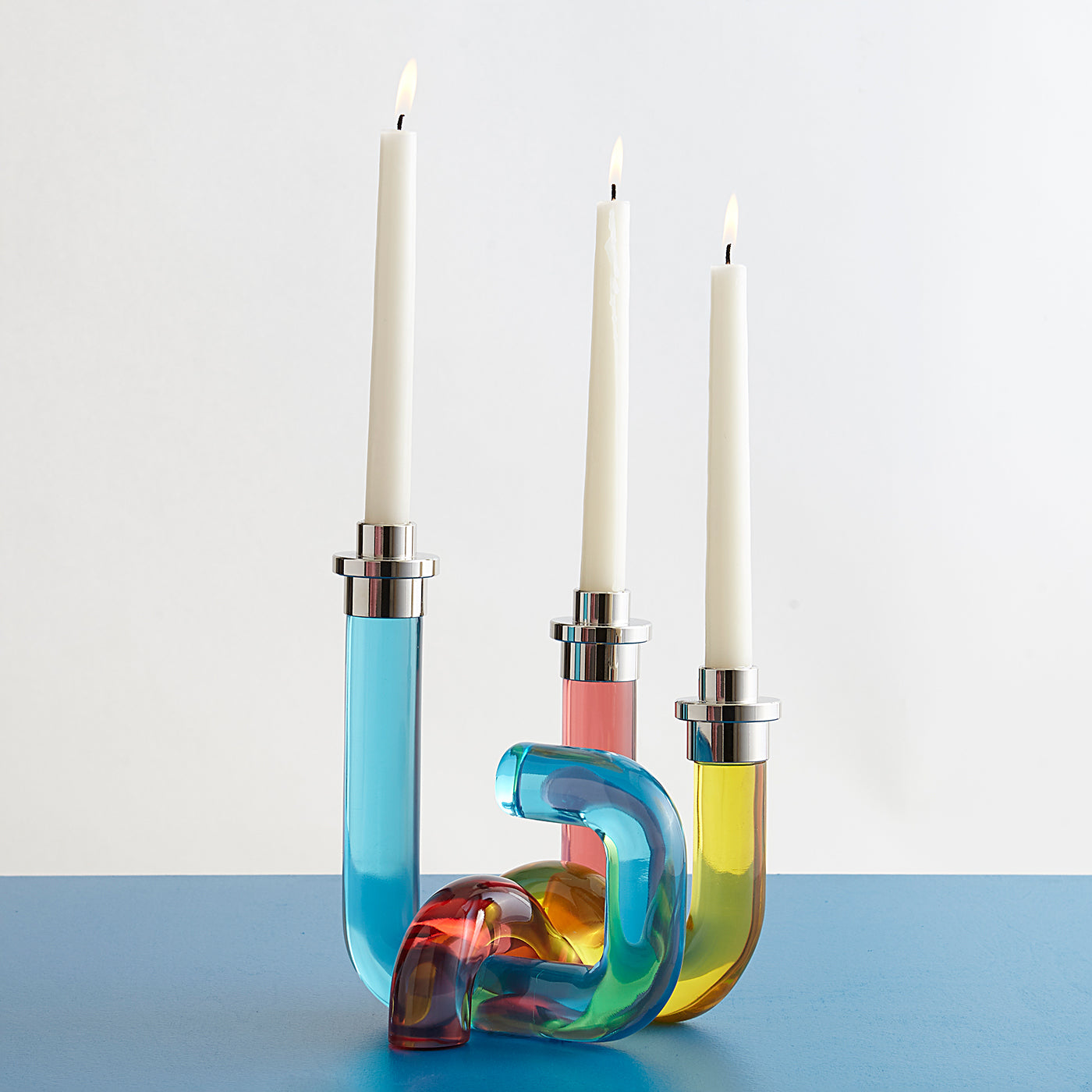 Modern Pompidou Acrylic Candle Holder - Clear Elegant Home Decor for Dining Table, Wedding Centerpiece & Romantic Ambiance Lighting