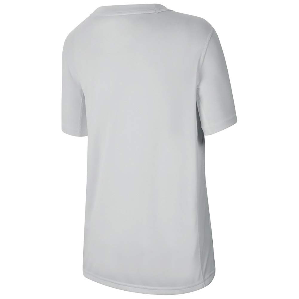 Nike Kids Boys HBR+ Perforated Short Sleeve T-Shirt - Light Smoke Grey & Ghost Green - Size 8 (Big Kids) - Breathable & Comfortable for Sports & Outdoor Activities