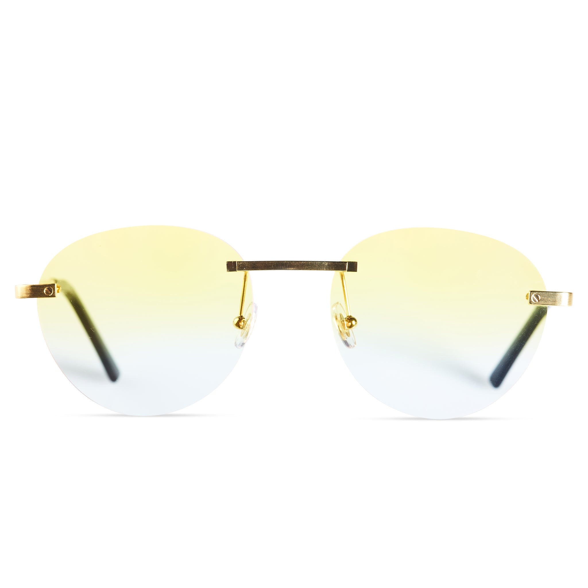 Cartier CT0167O Santos De Cartier Rimless Sunglasses for Men & Women - Luxury Designer Eyewear - UV Protection - Perfect for Driving, Travel & Fashion Statement