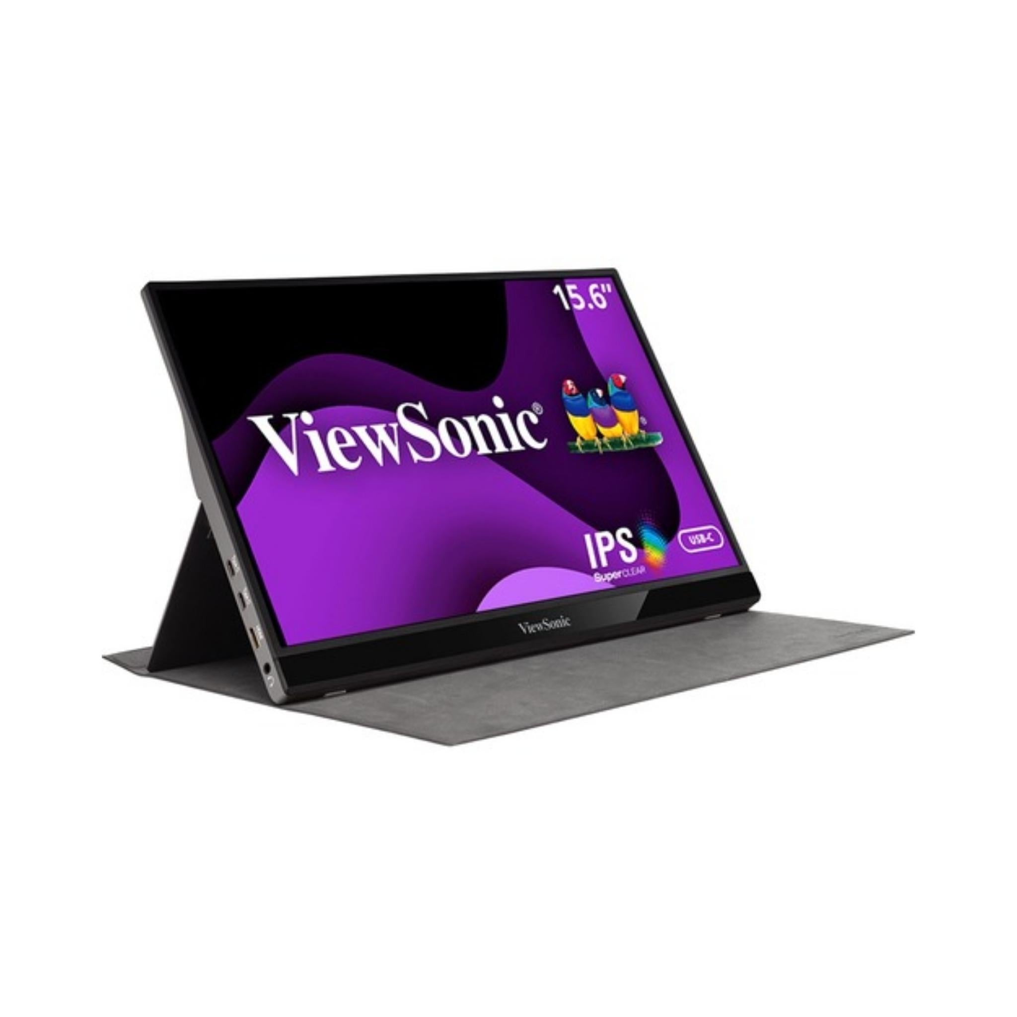 ViewSonic VG1655 15.6 Inch Portable LED Monitor - Full HD 1080p IPS Screen with HDMI & USB-C | Ideal for Laptop Extender, Business Presentations & Home Office Setup