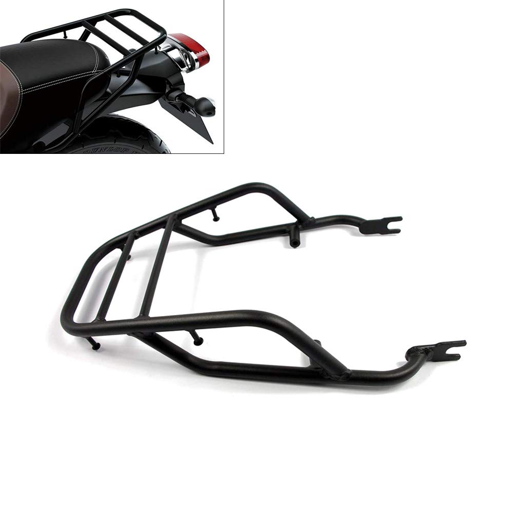 Worldmotop Motorcycle Rear Luggage Rack & Fender Rack - Compatible with Kawasaki W800 W650 W400 (All Years) - Solo Seat Luggage Shelf - Perfect for Touring, Commuting & Adventure Riding