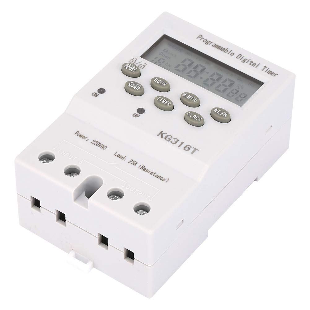 Programmable Digital Timer Switch 220V - KG316T Microcomputer Control for Precise Timing, Indoor Automatic Wall Light Switch for Bathroom Fans, Lights & Motors | Perfect for Home Automation & Energy Saving