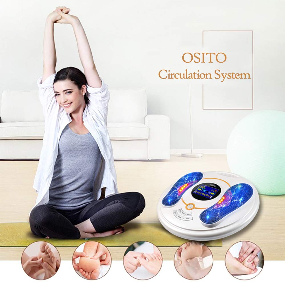 OSITO Circulation & Nerve Muscle Stimulator - TENS & EMS Therapy for Foot Circulation, Neuropathy Relief, Leg Pain, Body Relaxation & Massage - Clinically Proven for Home & Clinical Use