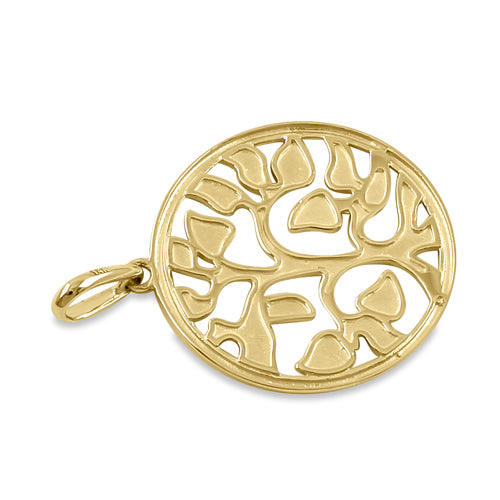 14K Yellow Gold Round Tree of Life Pendant Necklace for Women - Spiritual Jewelry Gift for Birthday, Anniversary & Everyday Wear