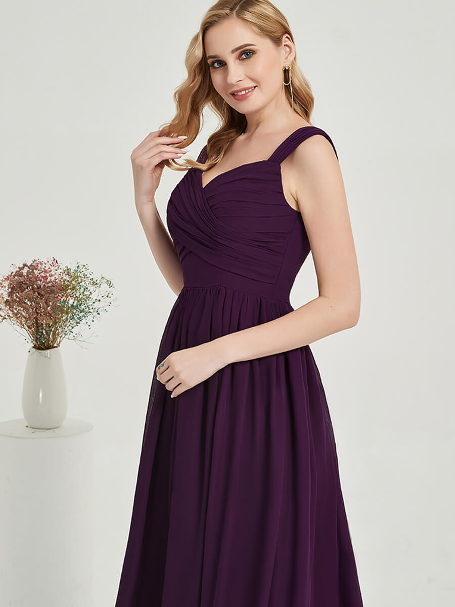 Desert Rose Sweetheart Backless Chiffon Floor Length Bridesmaid Dress - Elegant Formal Gown for Weddings, Prom & Special Occasions