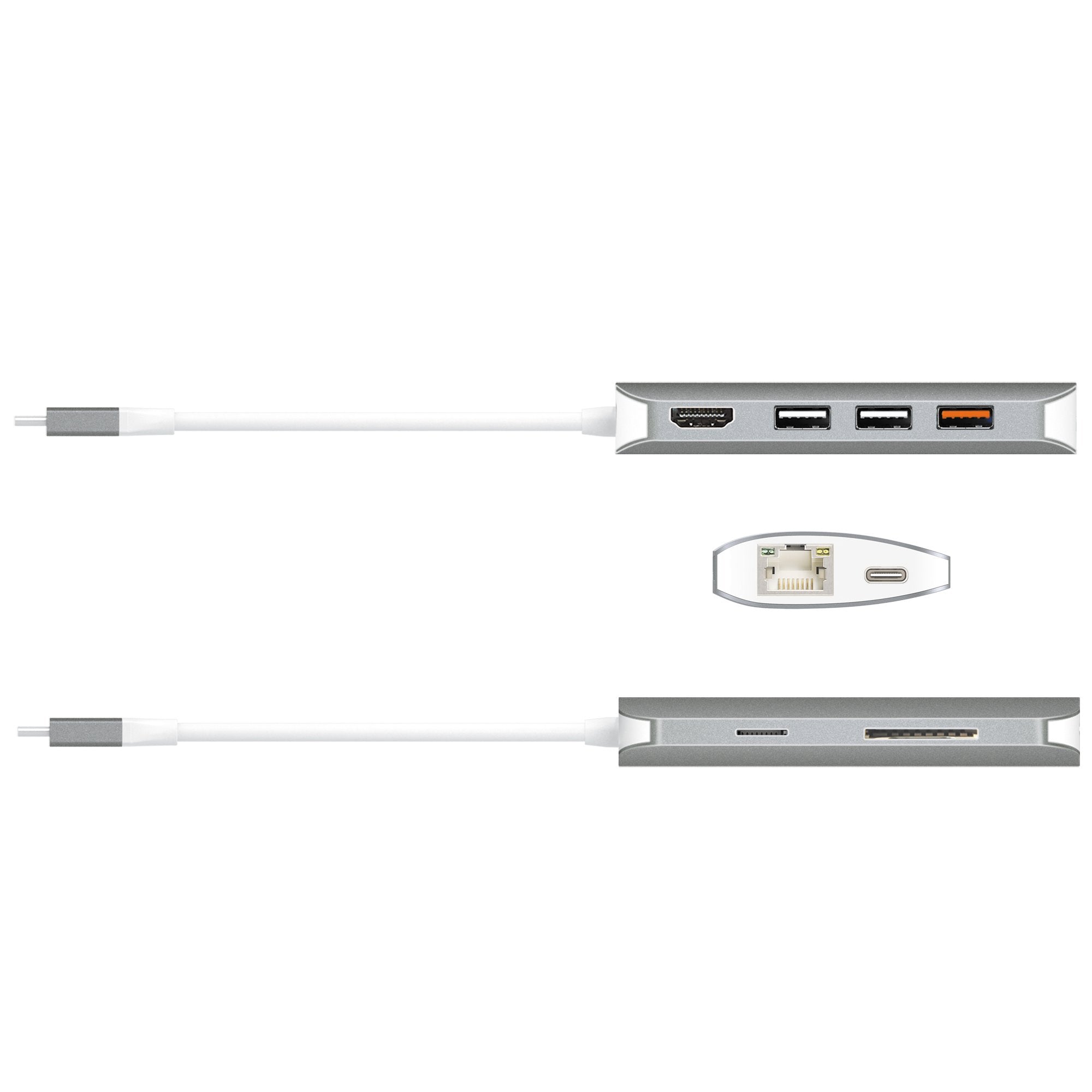 USB C Multi Adapter 9-in-1 with 4K HDMI, USB 3.0, SD/TF Card Reader, PD Charging - Perfect for MacBook Pro, Chromebook, iPad Pro & More