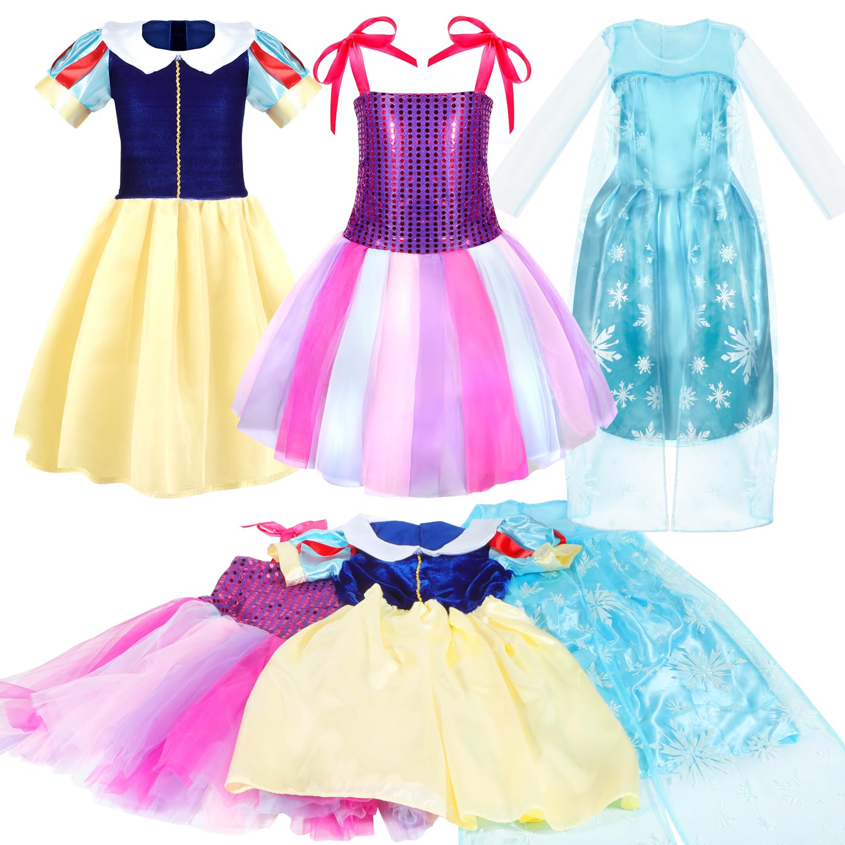 VGOFUN Princess Dress Up Costume for Girls Ages 3-6 | Pretend Play Fairy Tale Party Outfit | Perfect for Halloween, Birthday Parties & Dress-Up Play