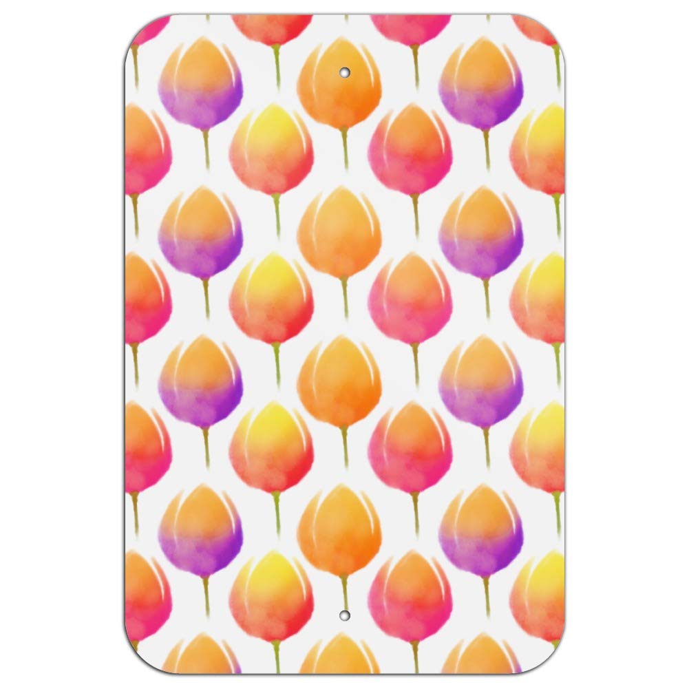 Watercolor Tulip Pattern Sign - Elegant Home & Office Decor for Wall, Door, or Business | Perfect for Spring Decor, Wedding Backdrop & Gift