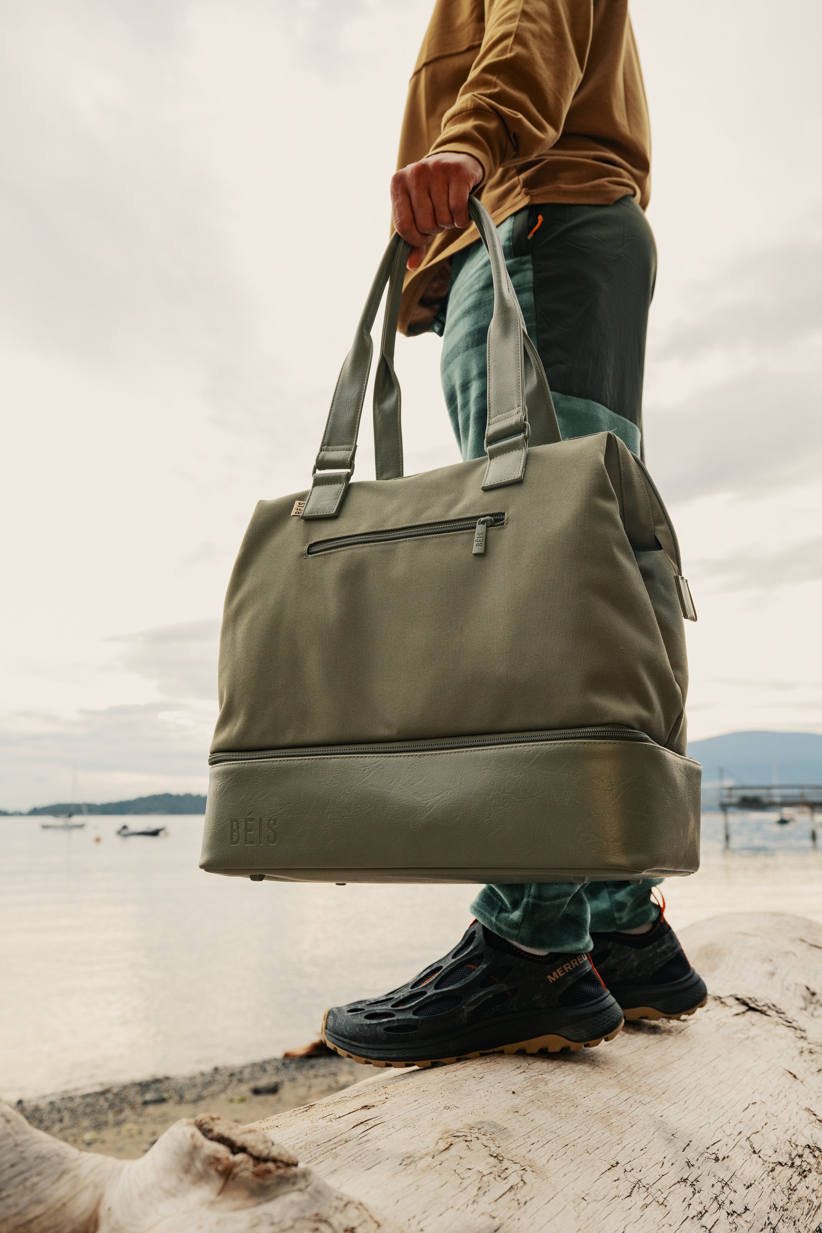 Mini Weekender Bag in Olive Green - Perfect for Travel, Gym & Weekend Getaways | Lightweight & Durable Carry-On Tote