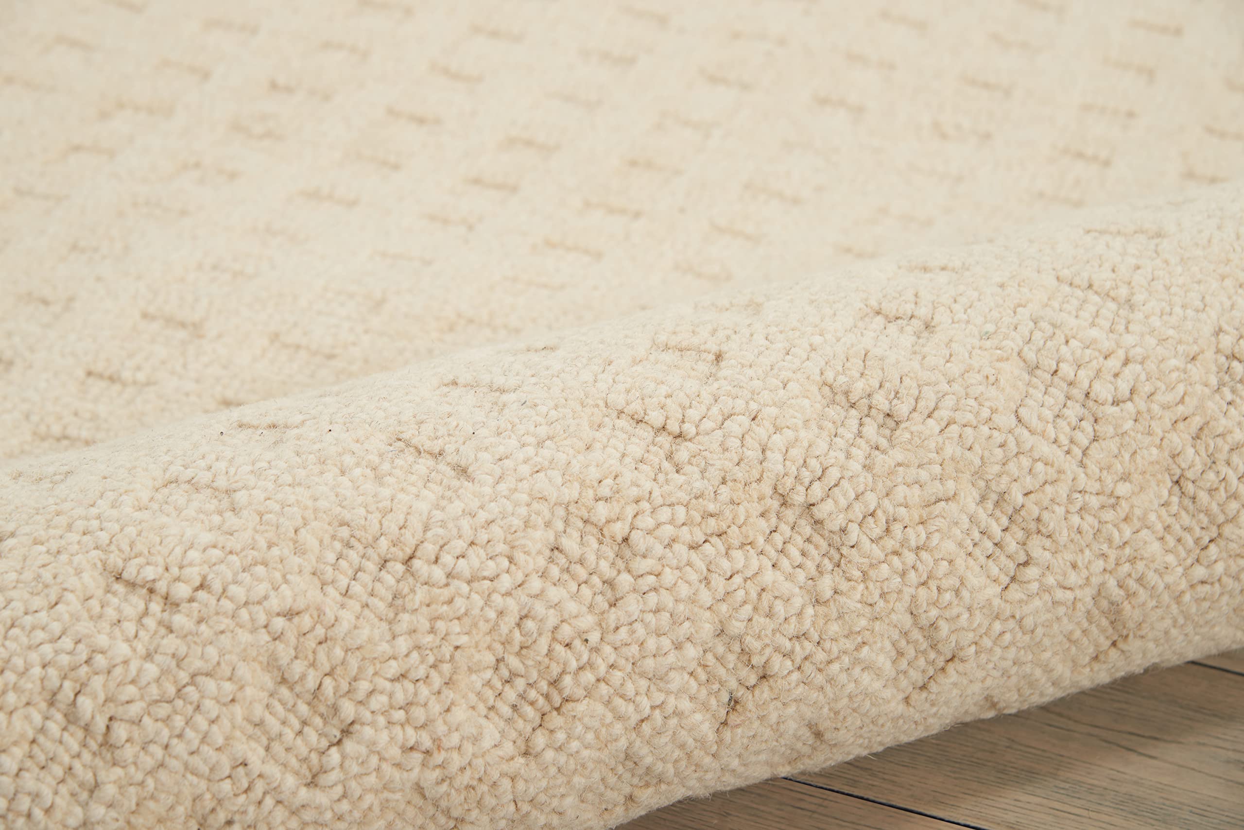 Nourison Perris Solid Ivory 5' x 7'6