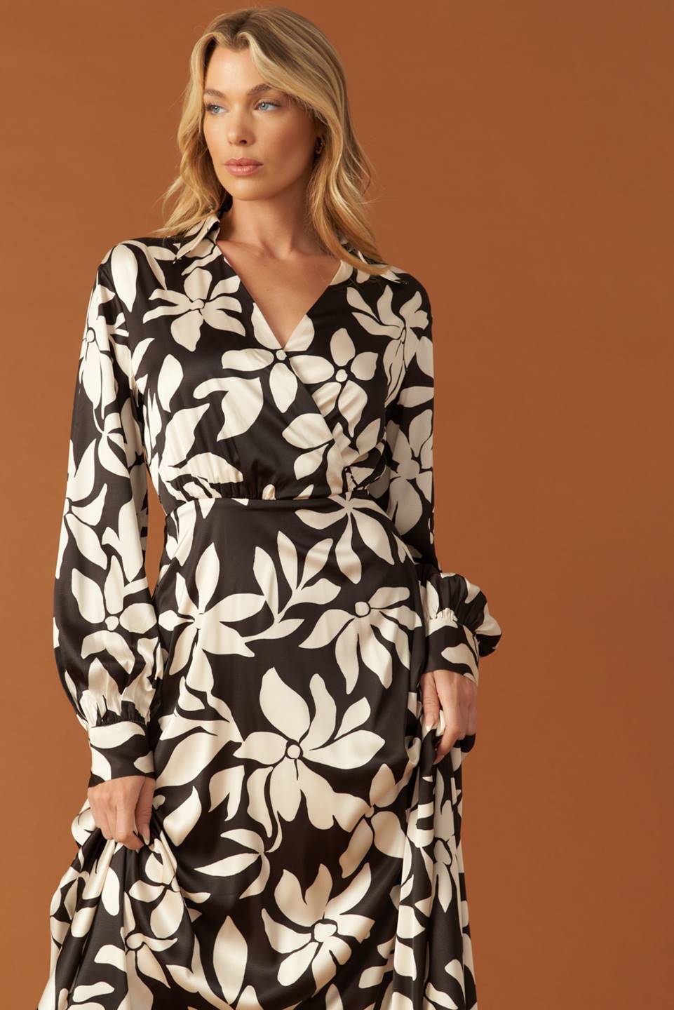 AFTER HOURS WOVEN MIDI DRESS - Elegant Flowy Women's Dress for Evening Parties, Date Nights & Special Occasions