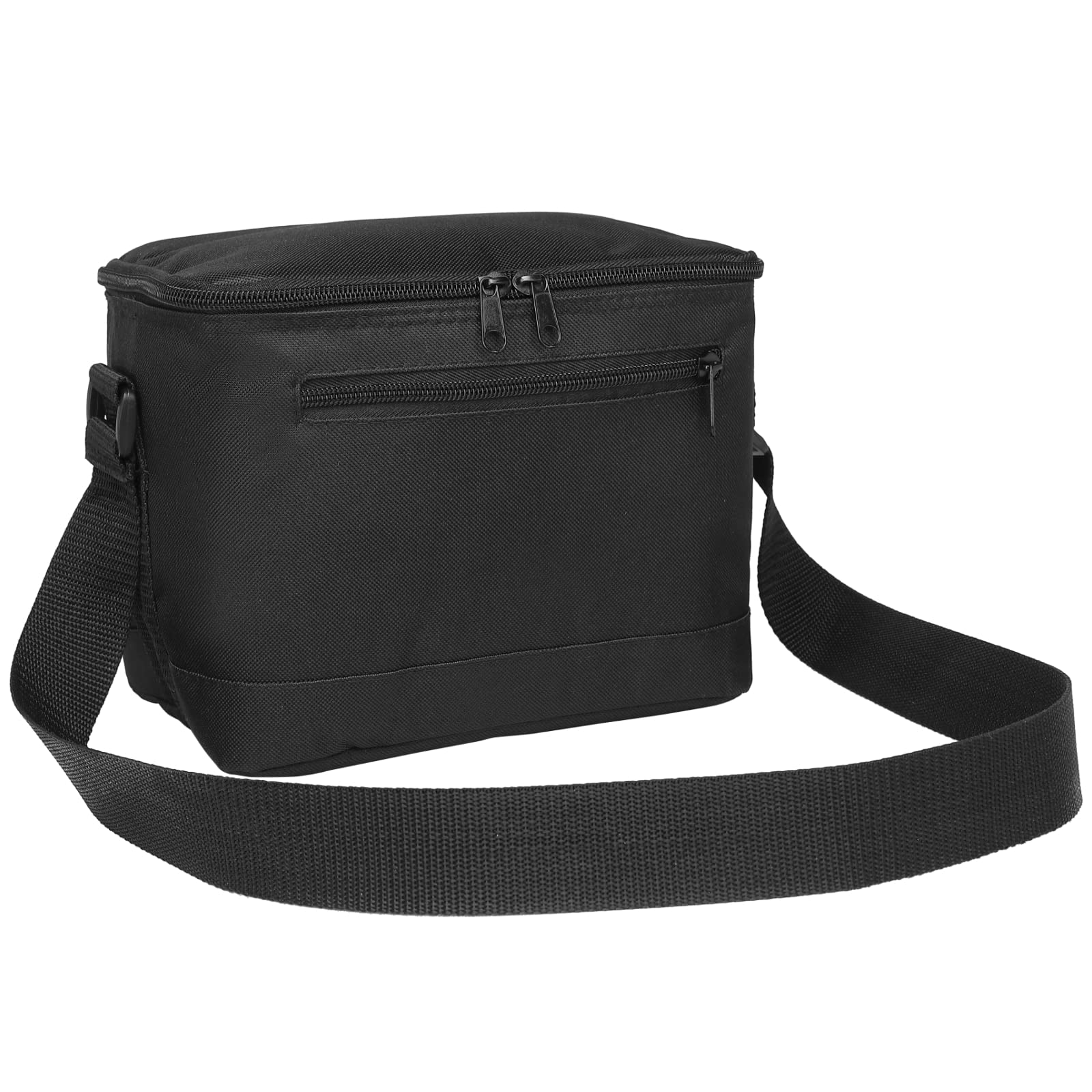 MissMoon Small 6 Can Insulated Lunch Cooler Bag with Adjustable Strap - Portable Tote Container for Adults, Men & Women - Perfect for Work, Picnics, and Outdoor Adventures - Black