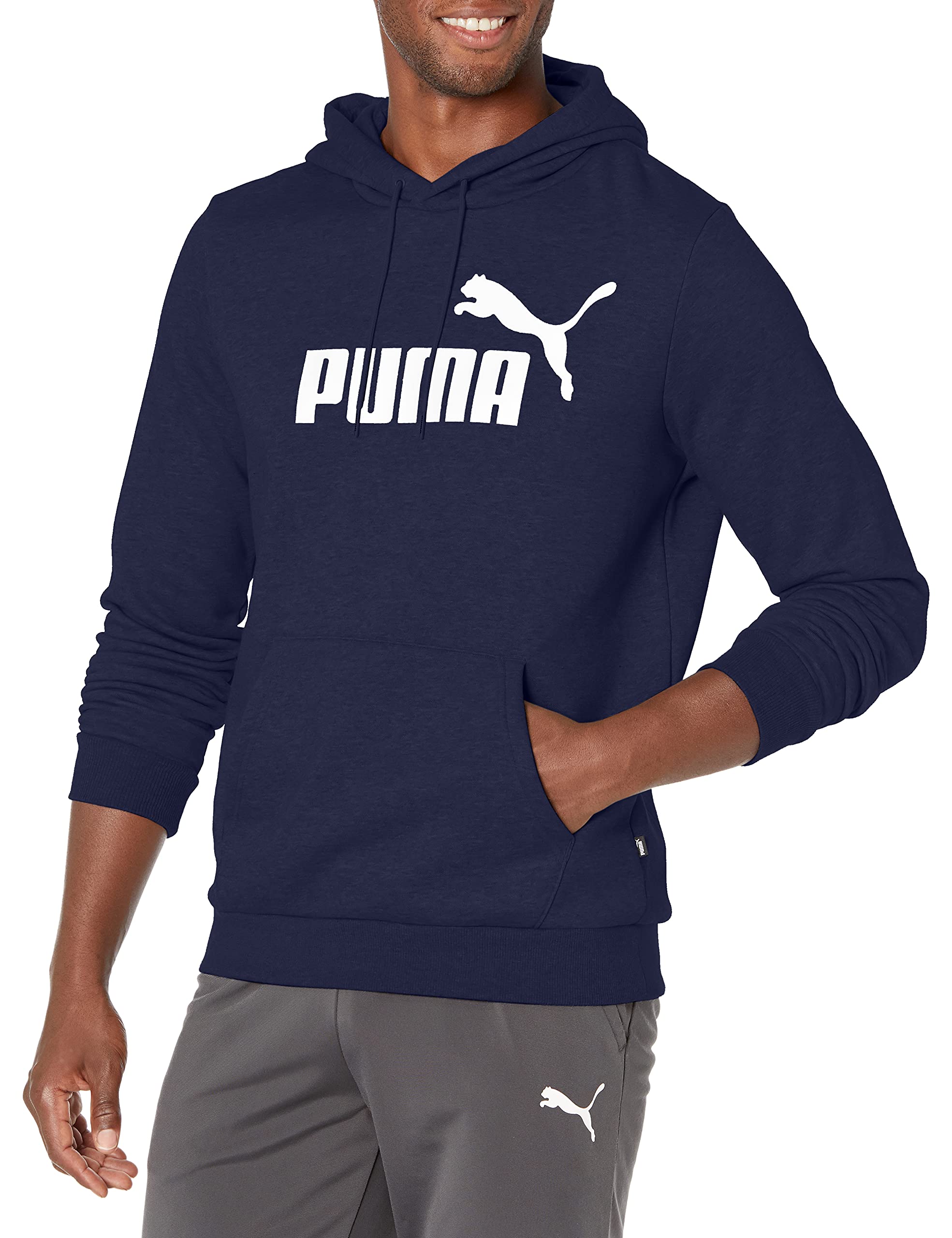 PUMA Men's Essentials Big Logo Fleece Hoodie - Soft & Warm Pullover Sweatshirt for Casual Wear, Gym & Outdoor Activities