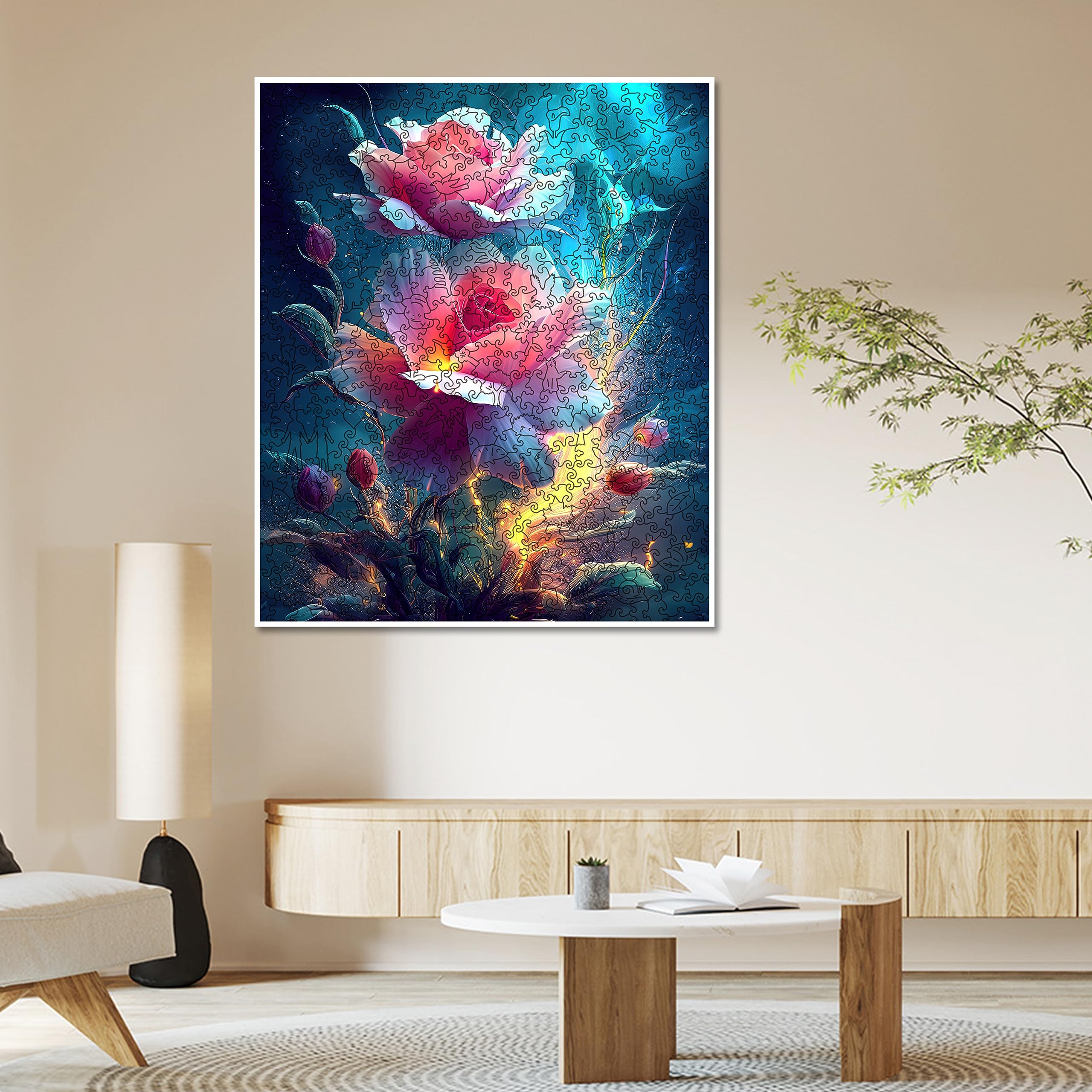 Premium 500-Piece Wooden Jigsaw Puzzle - Blooming Tulips Art (15.2