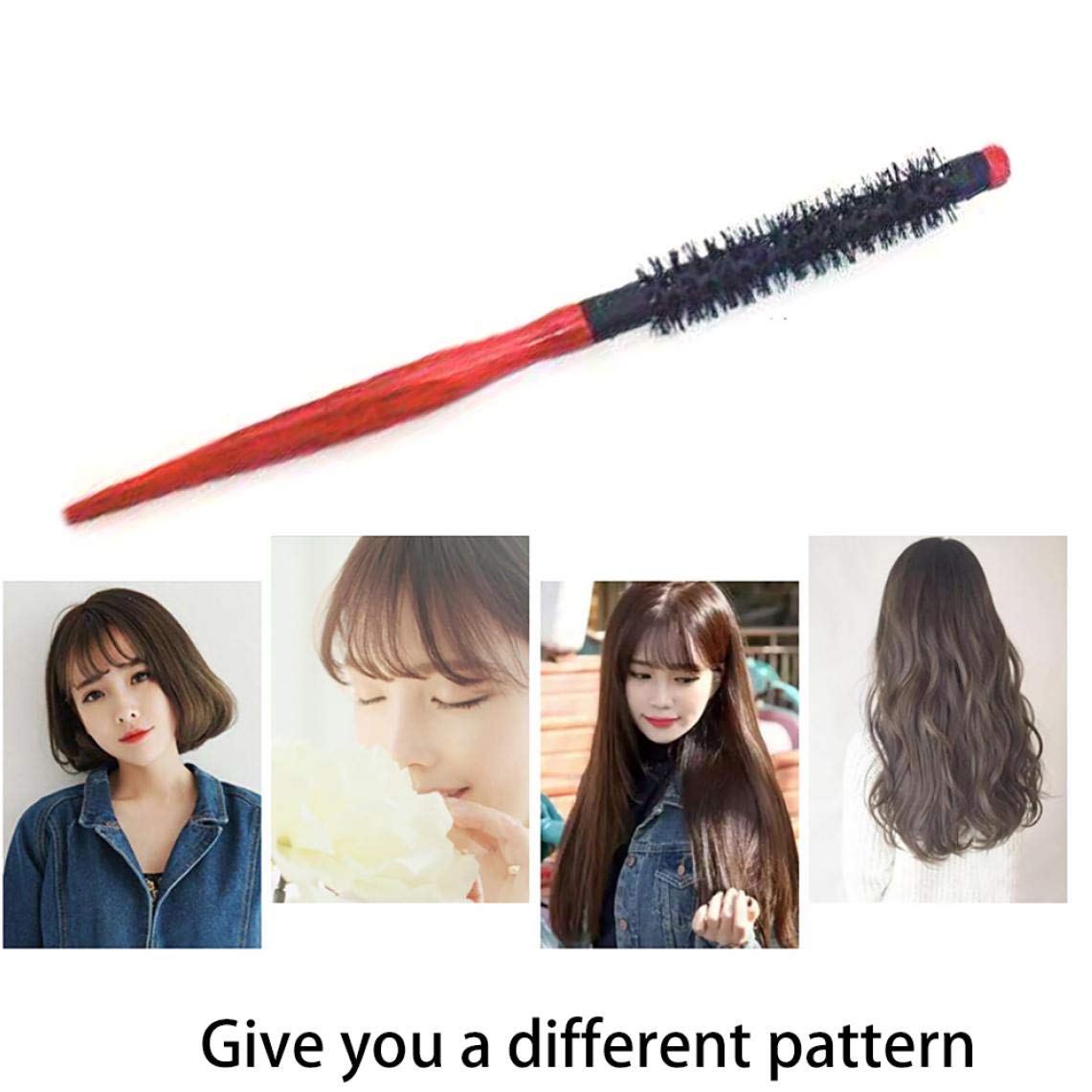 1PC Mini Soft Boar Bristle Hair Brush - Small Round Styling Brush with Non-Slip Handle for Blow Drying, Curling & All Hair Types - Perfect for Travel, Home & Salon Use